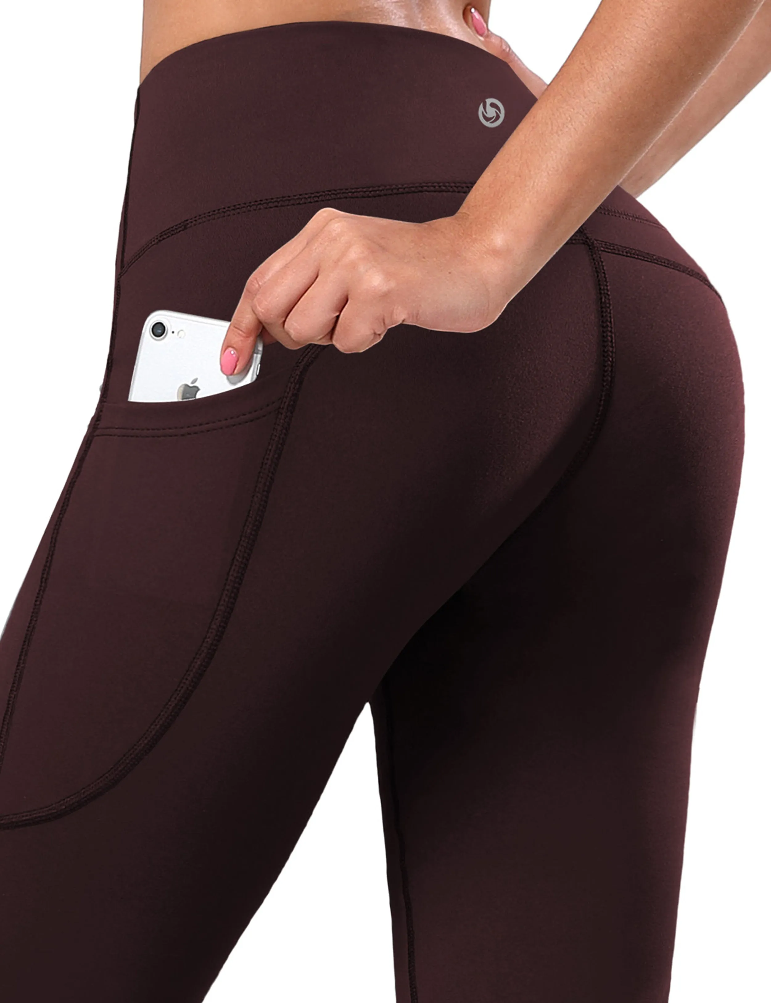 29" 31" 33" 35" 37"  Side Pockets Bootcut Leggings mahoganymaroon_Jogging