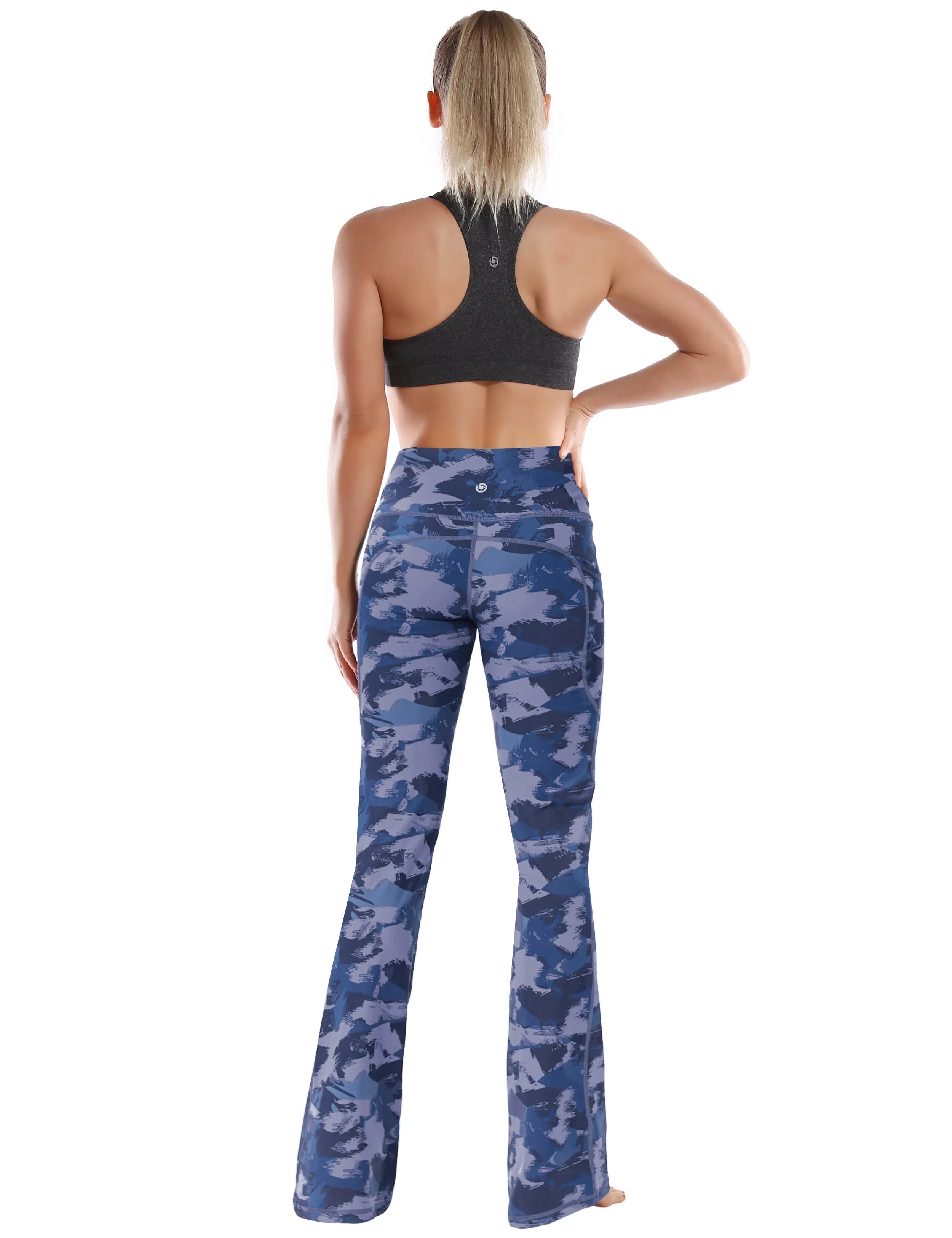 29" 31" 33" 35" 37"  Side Pockets Bootcut Leggings navy brushcamo_Biking