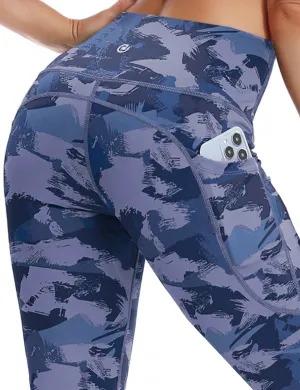 29" 31" 33" 35" 37"  Side Pockets Bootcut Leggings navy brushcamo_Biking