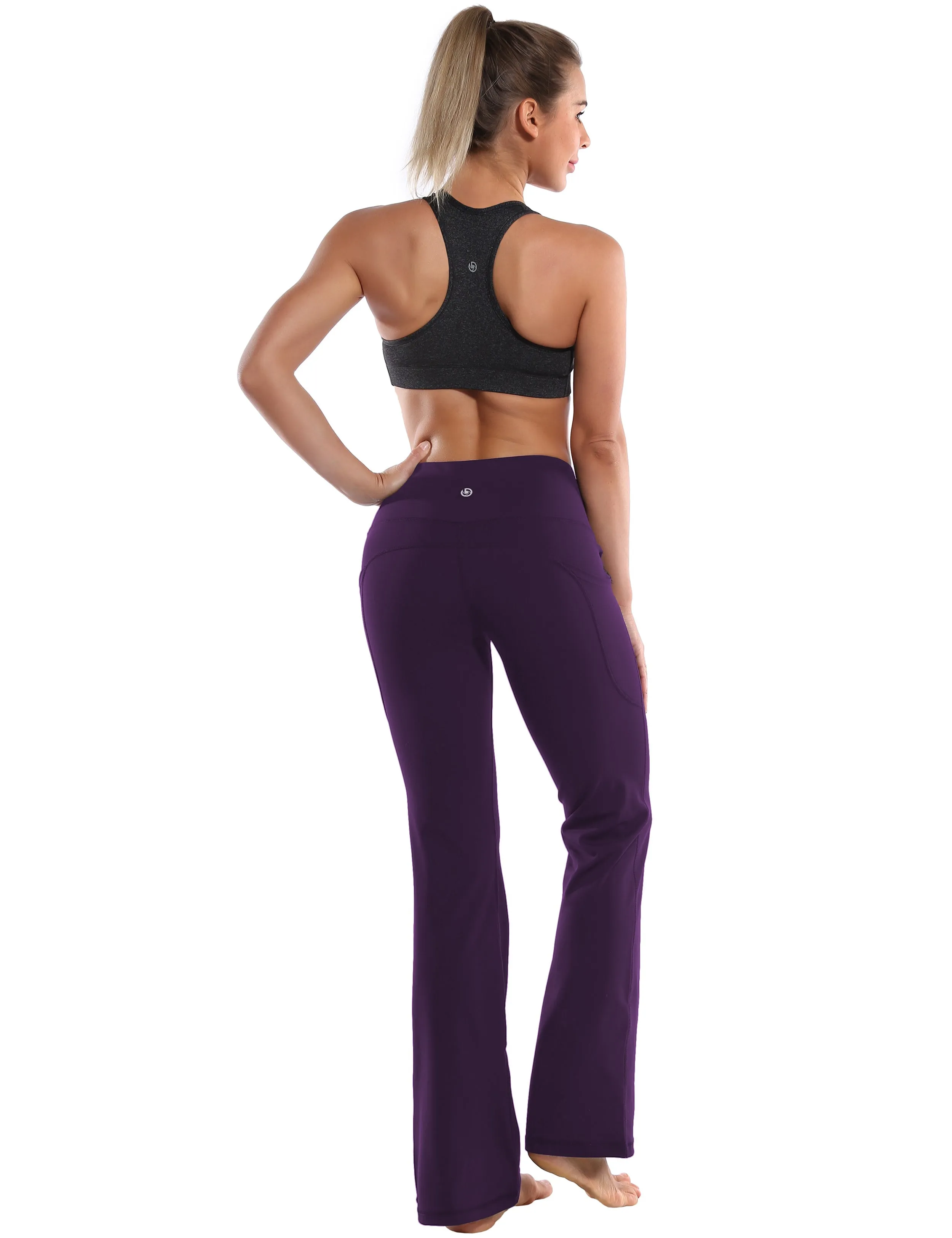 29" 31" 33" 35" 37"  Side Pockets Bootcut Leggings pansypurple_Tall Size