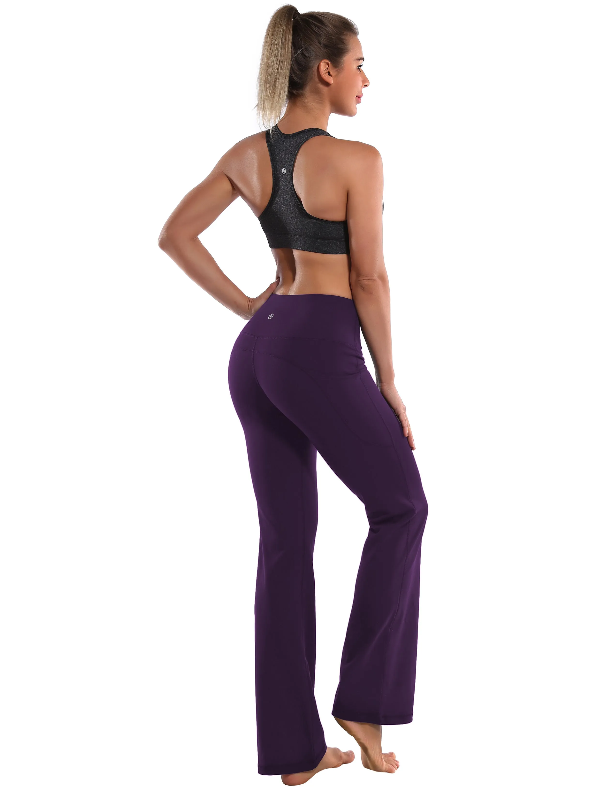 29" 31" 33" 35" 37"  Side Pockets Bootcut Leggings pansypurple_Tall Size