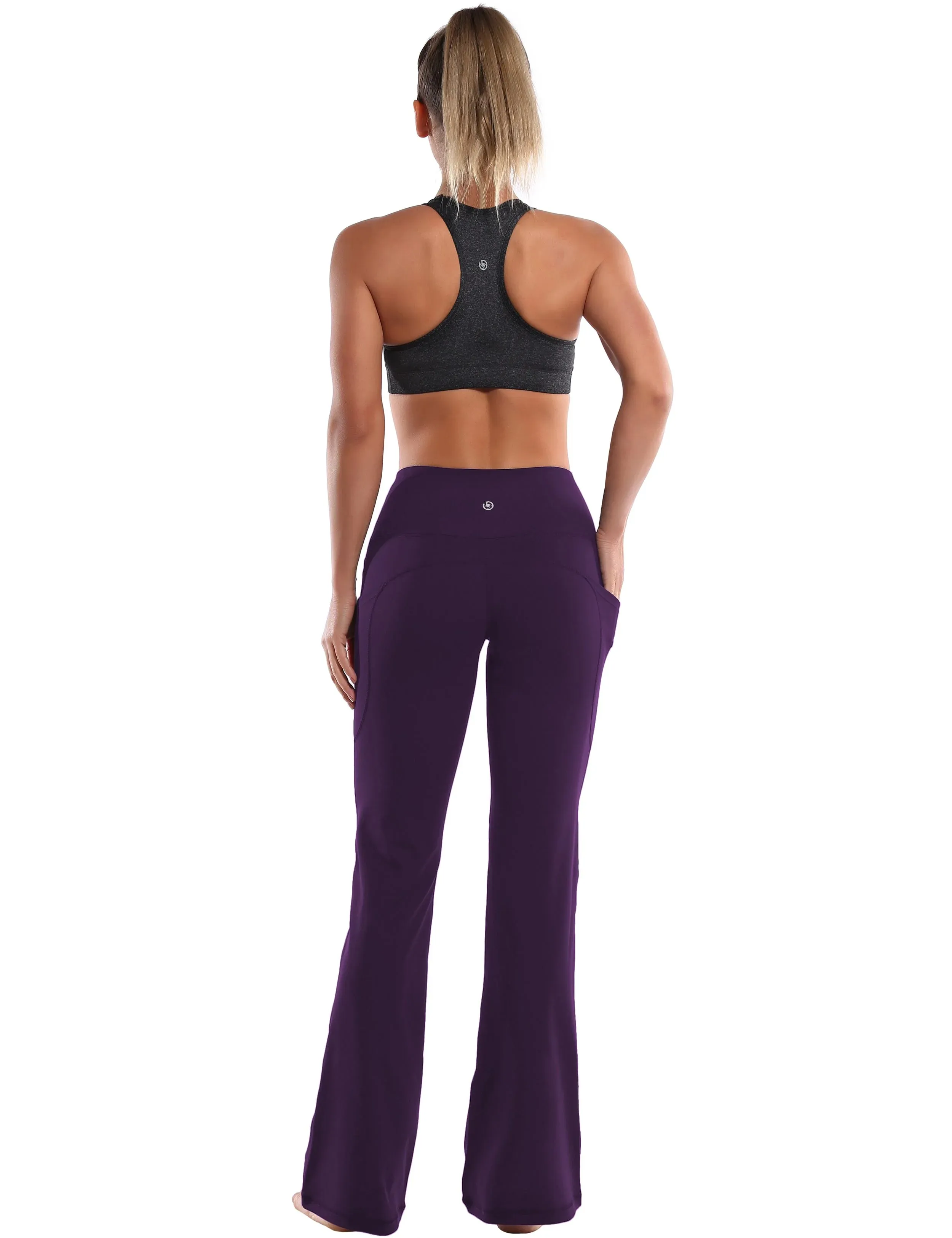29" 31" 33" 35" 37"  Side Pockets Bootcut Leggings pansypurple_yogastudio