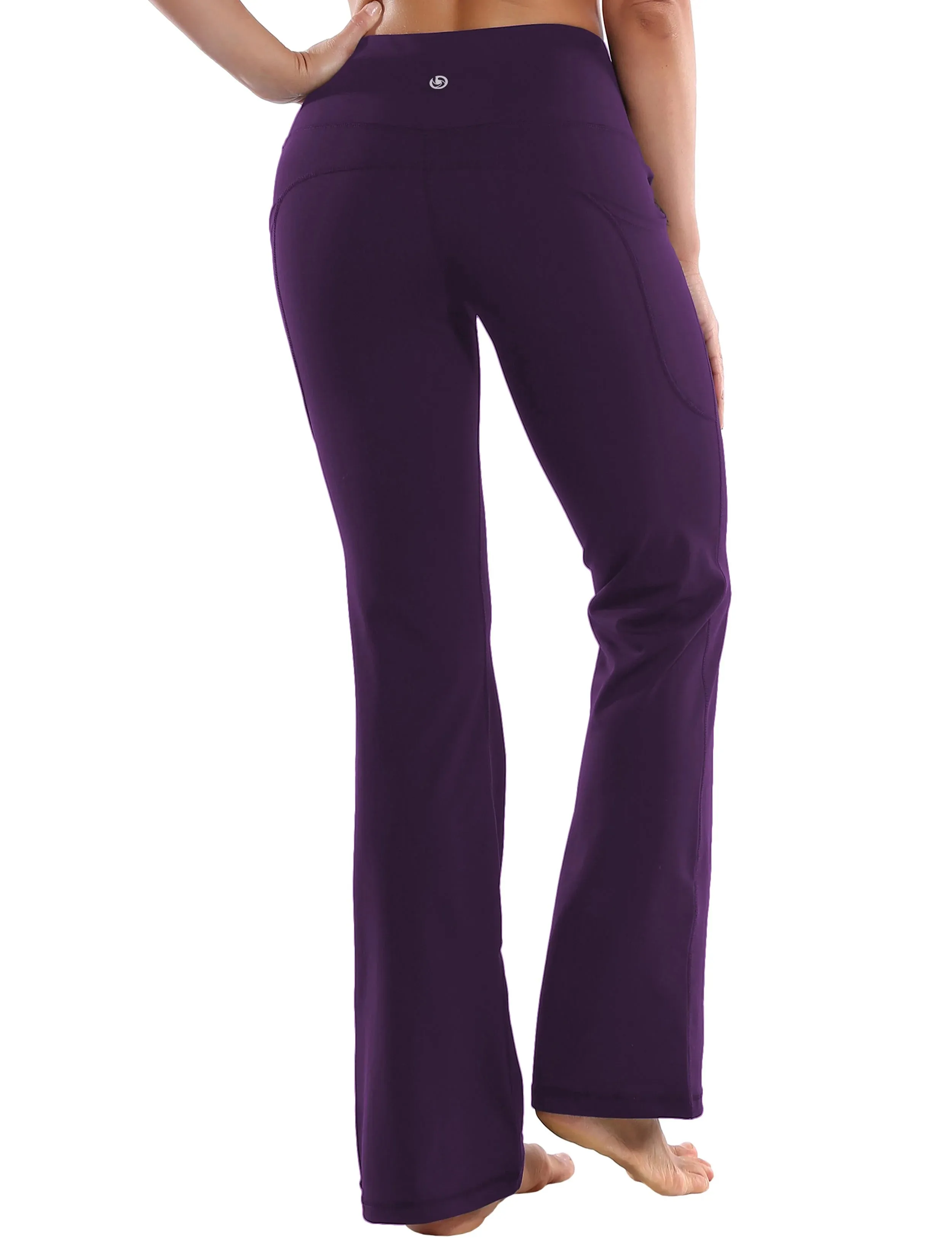 29" 31" 33" 35" 37"  Side Pockets Bootcut Leggings pansypurple_yogastudio
