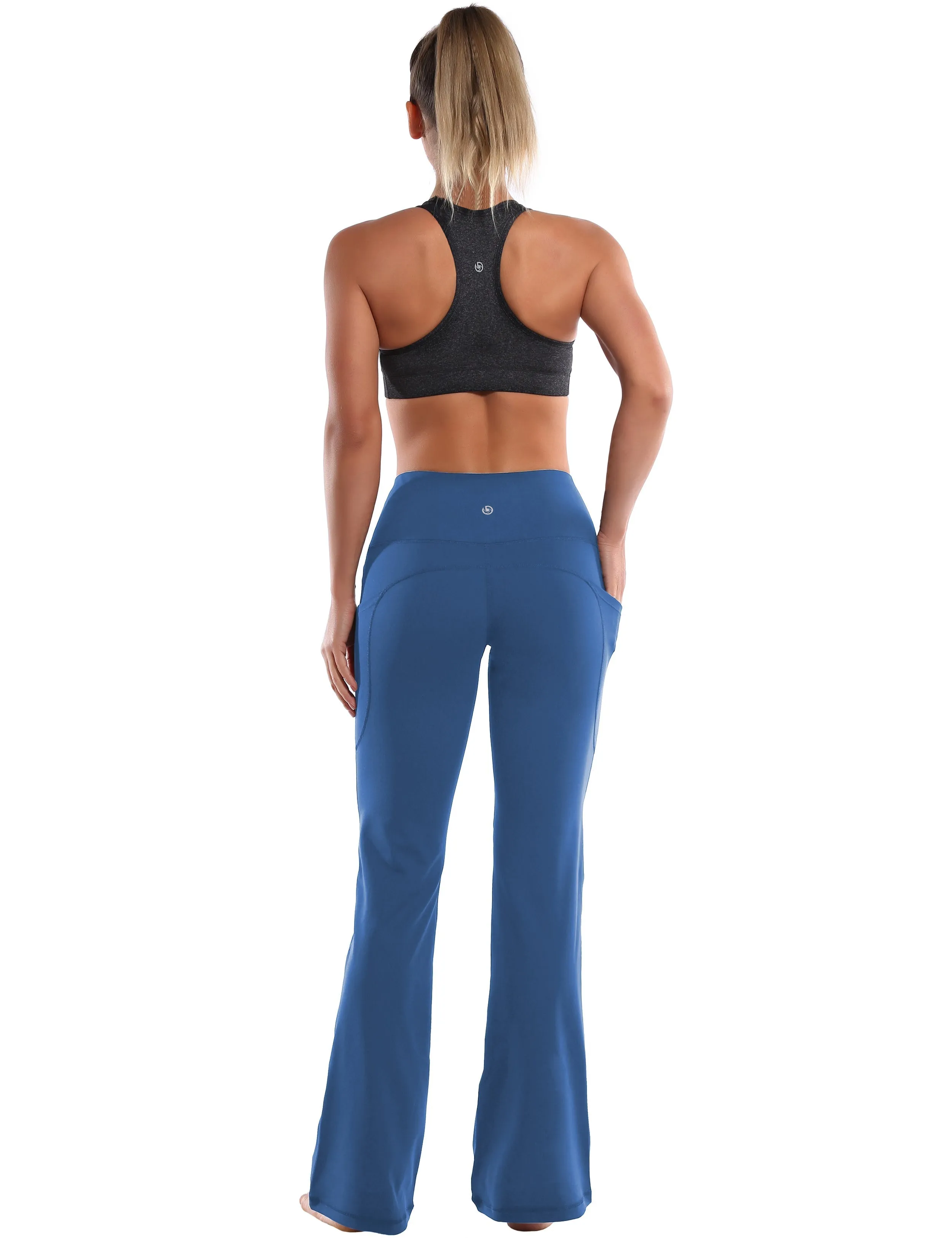 29" 31" 33" 35" 37"  Side Pockets Bootcut Leggings purplishblue_Tall Size