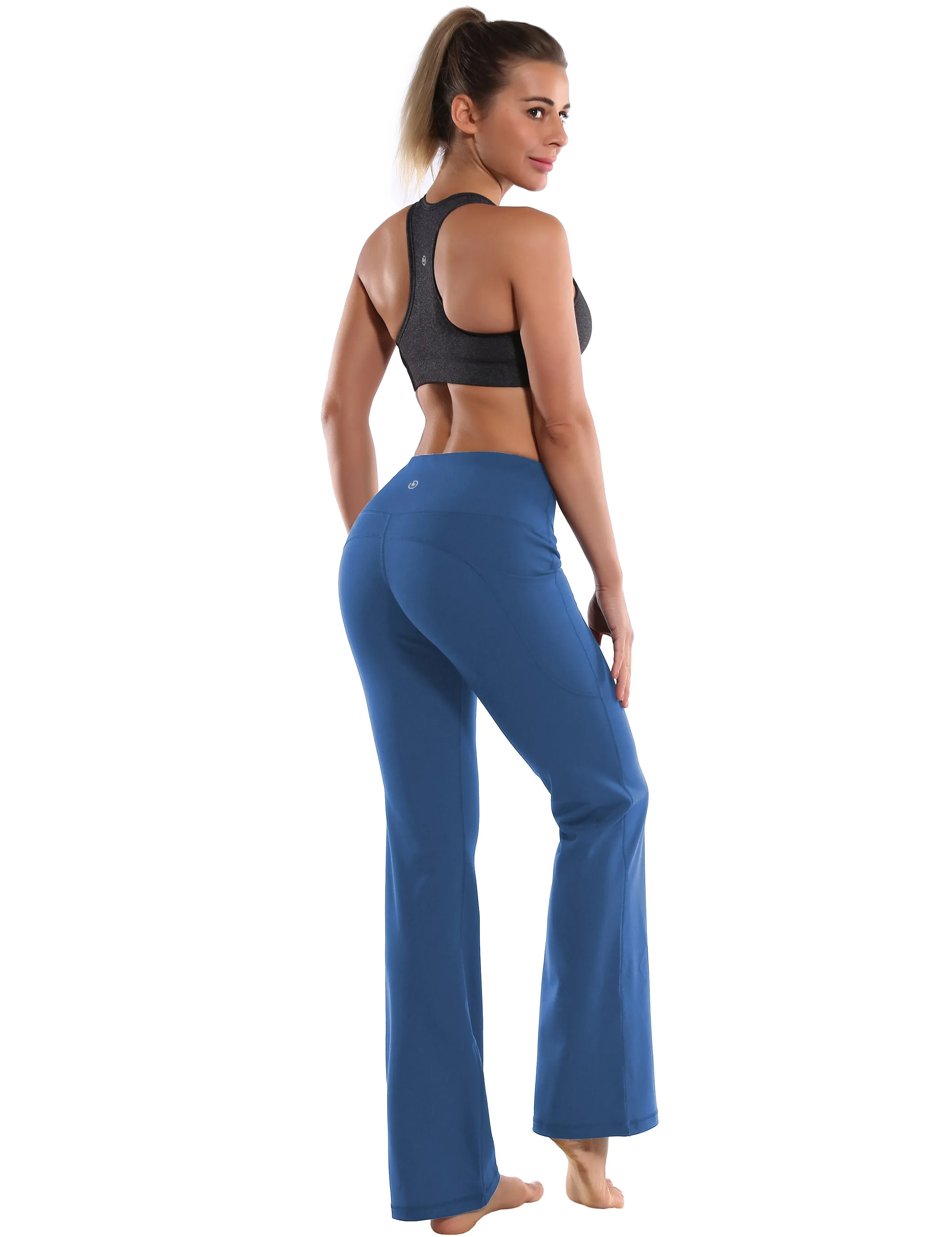 29" 31" 33" 35" 37"  Side Pockets Bootcut Leggings purplishblue_Tall Size