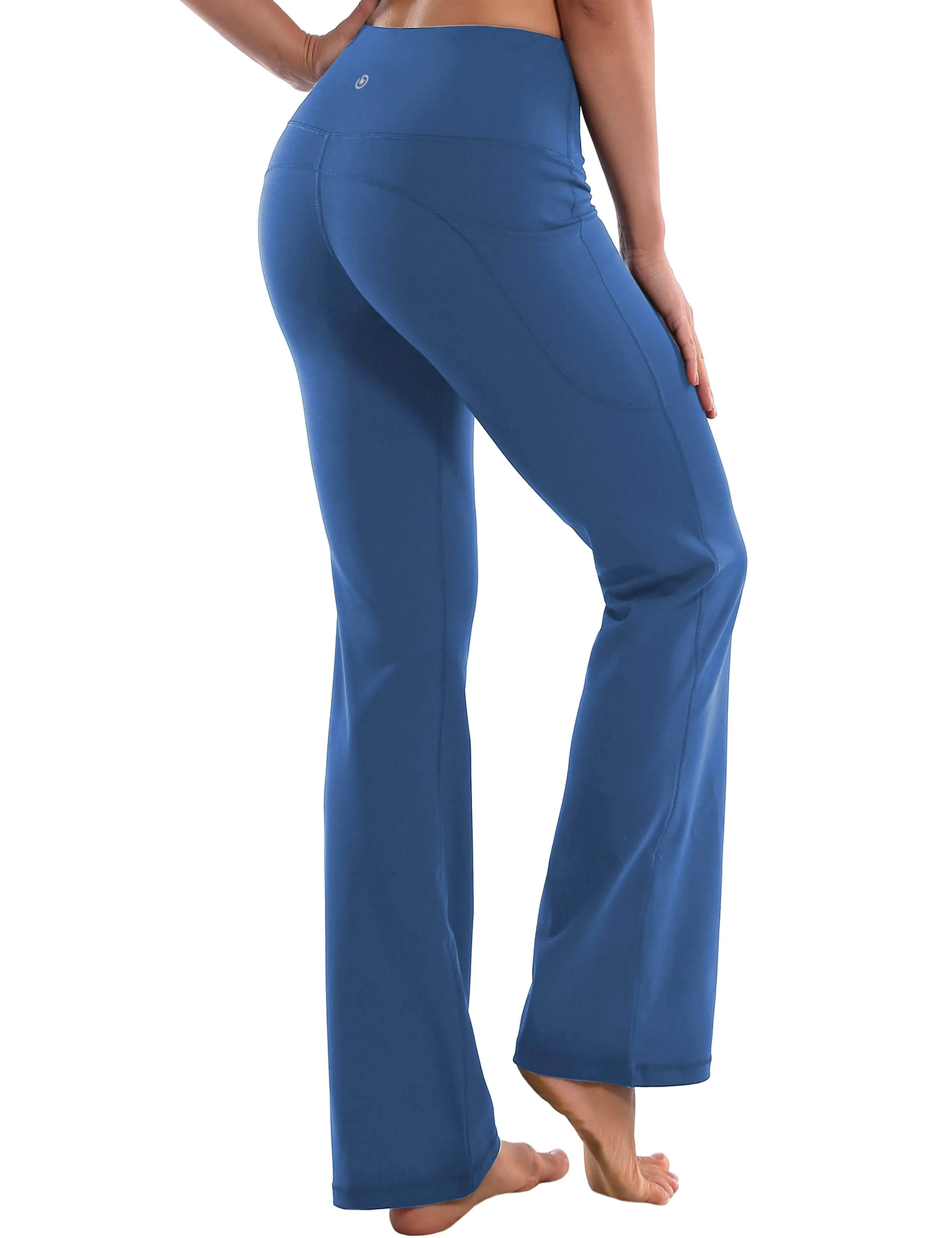29" 31" 33" 35" 37"  Side Pockets Bootcut Leggings purplishblue_Tall Size
