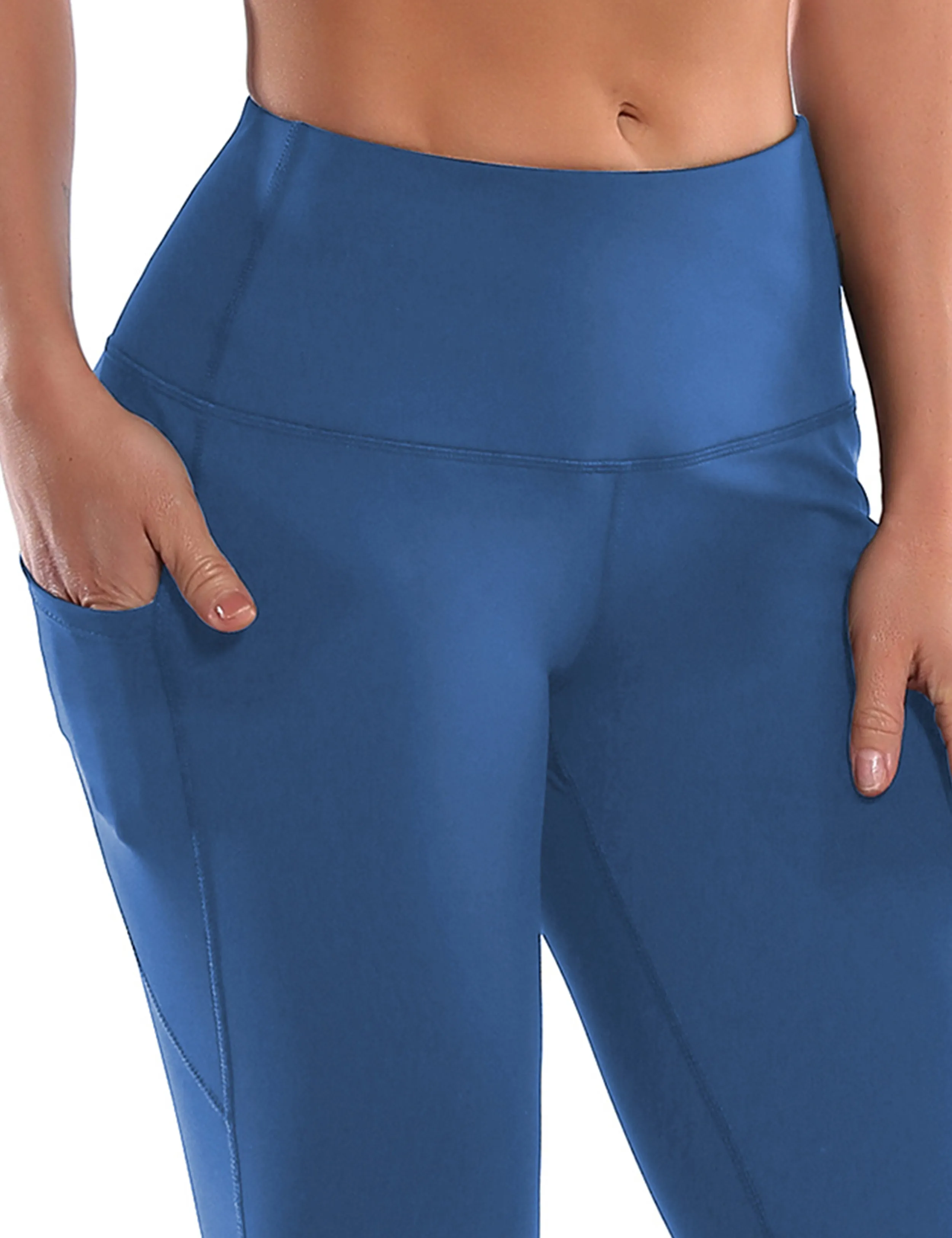 29" 31" 33" 35" 37"  Side Pockets Bootcut Leggings purplishblue_Tall Size