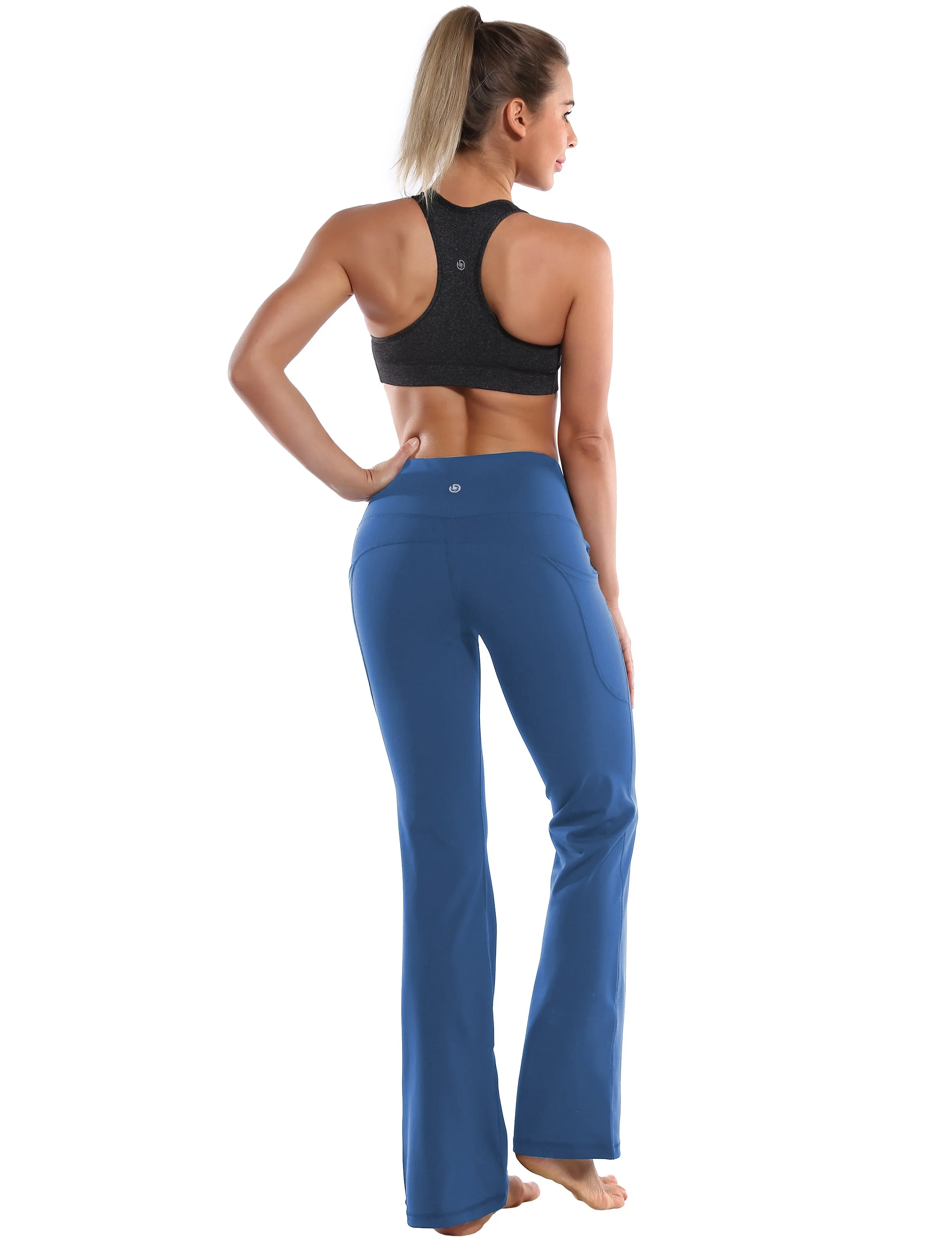 29" 31" 33" 35" 37"  Side Pockets Bootcut Leggings purplishblue_Tall Size