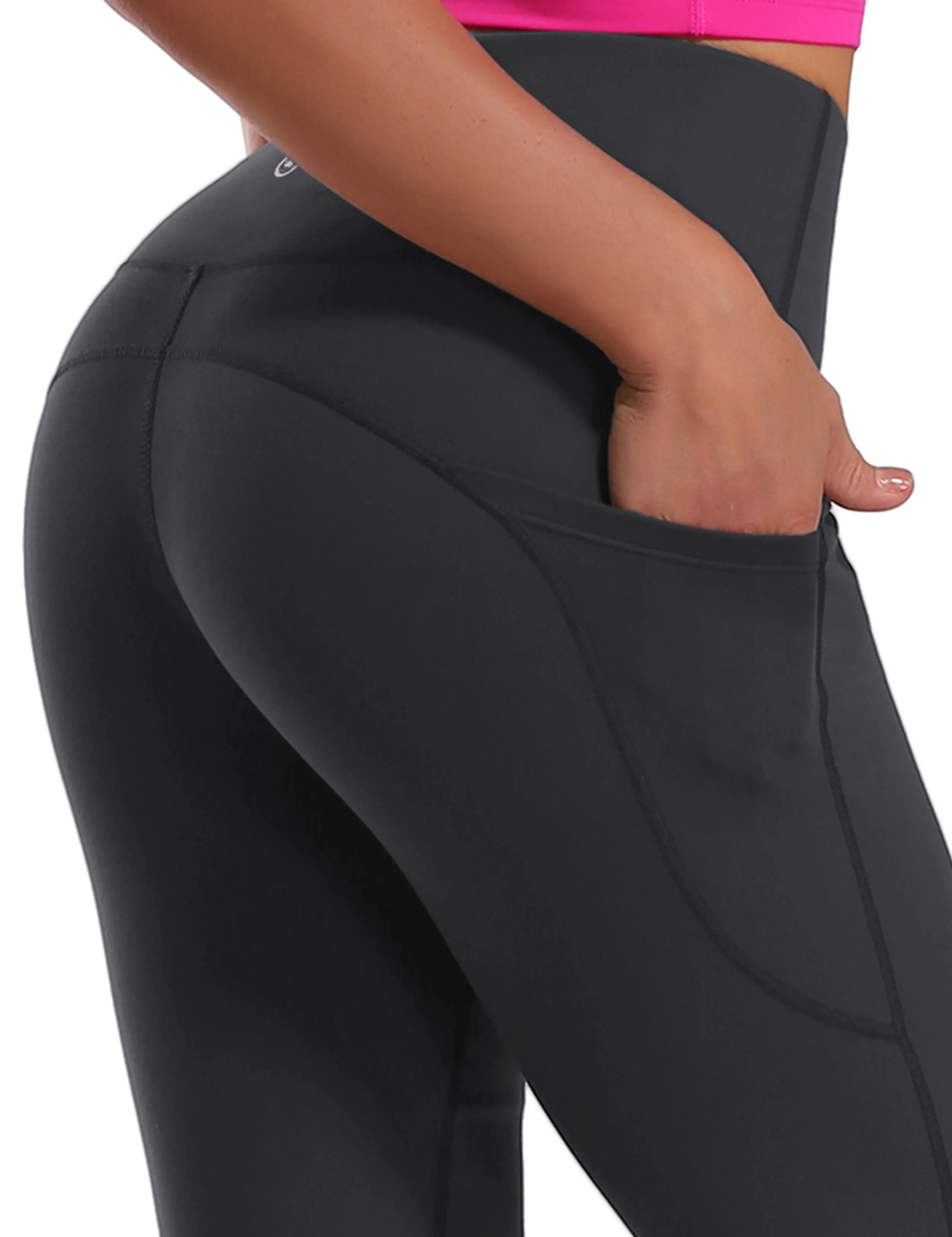 29" 31" 33" 35" 37"  Side Pockets Bootcut Leggings shadowcharcoal_Golf