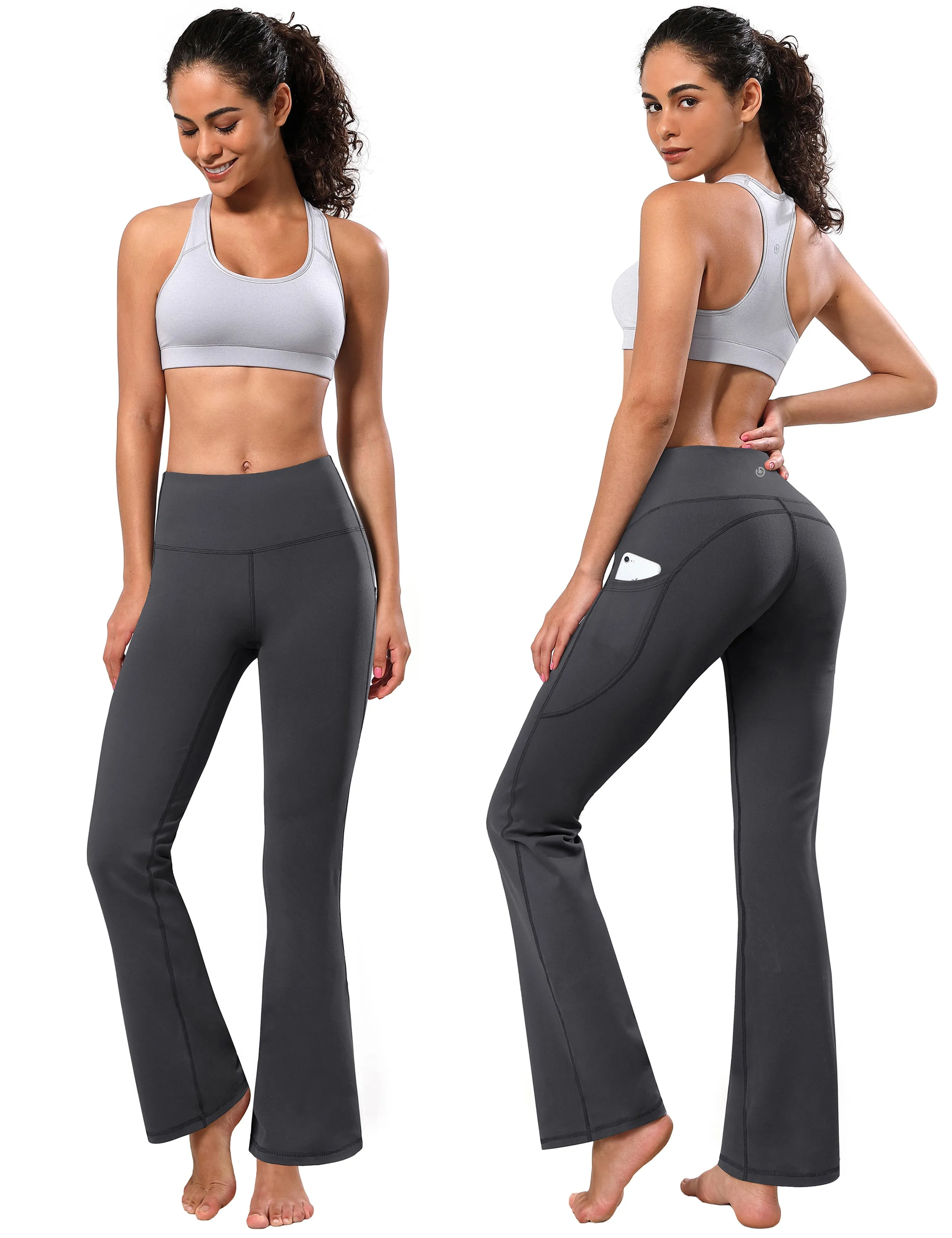 29" 31" 33" 35" 37"  Side Pockets Bootcut Leggings shadowcharcoal_Golf