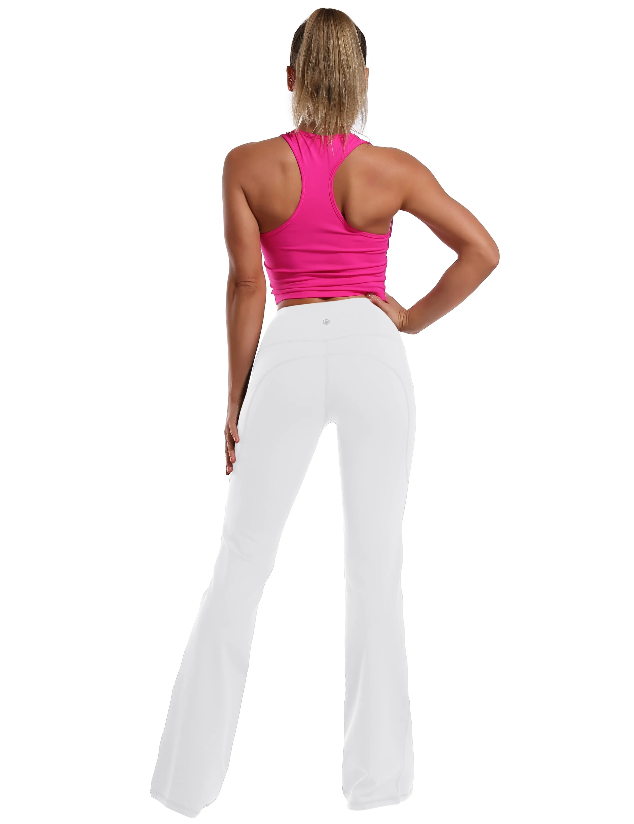 29" 31" 33" 35" 37"  Side Pockets Bootcut Leggings white_Tall Size