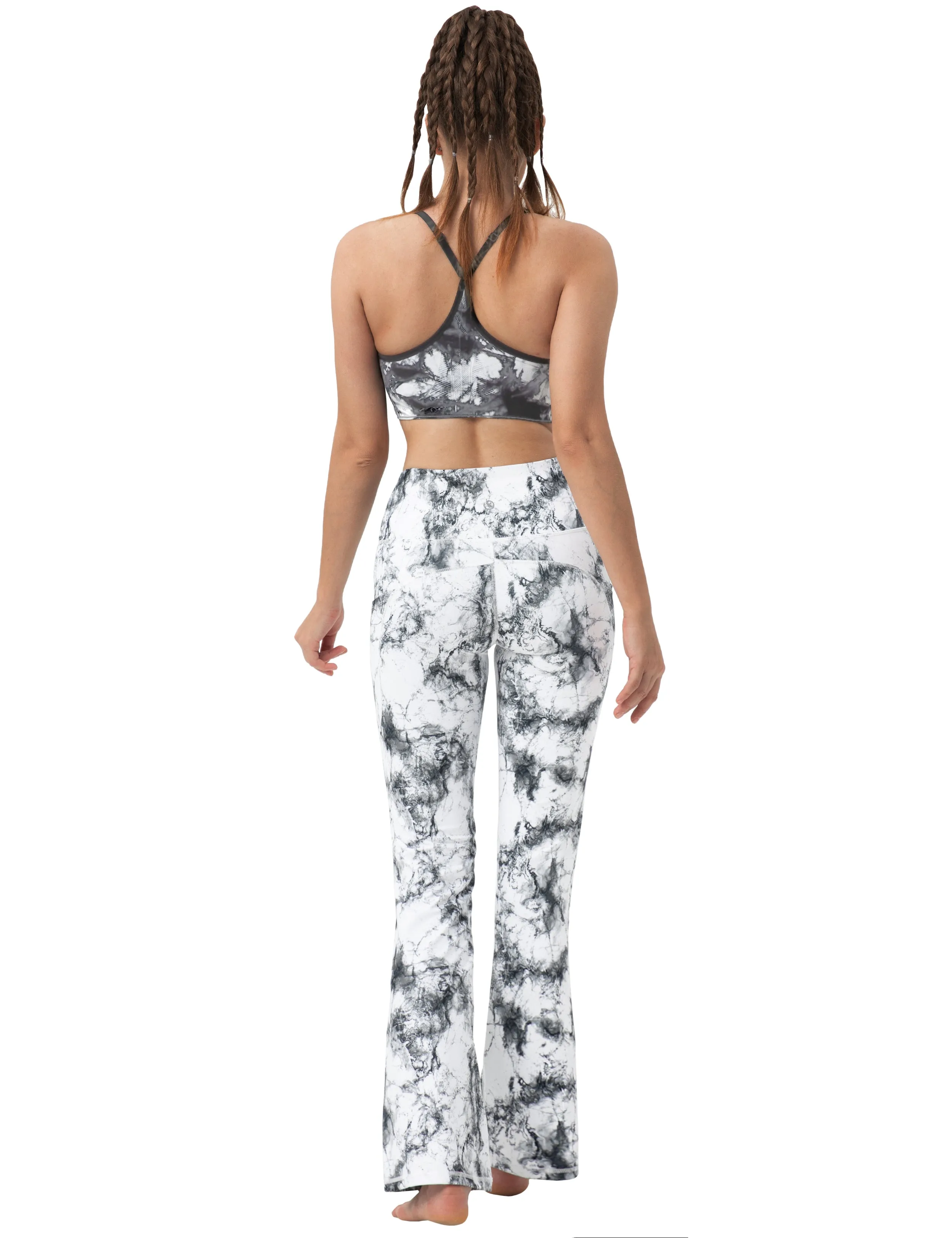 29" 31" 33" 35" 37"  Side Pockets Printed Bootcut Leggings arabescato_Jogging