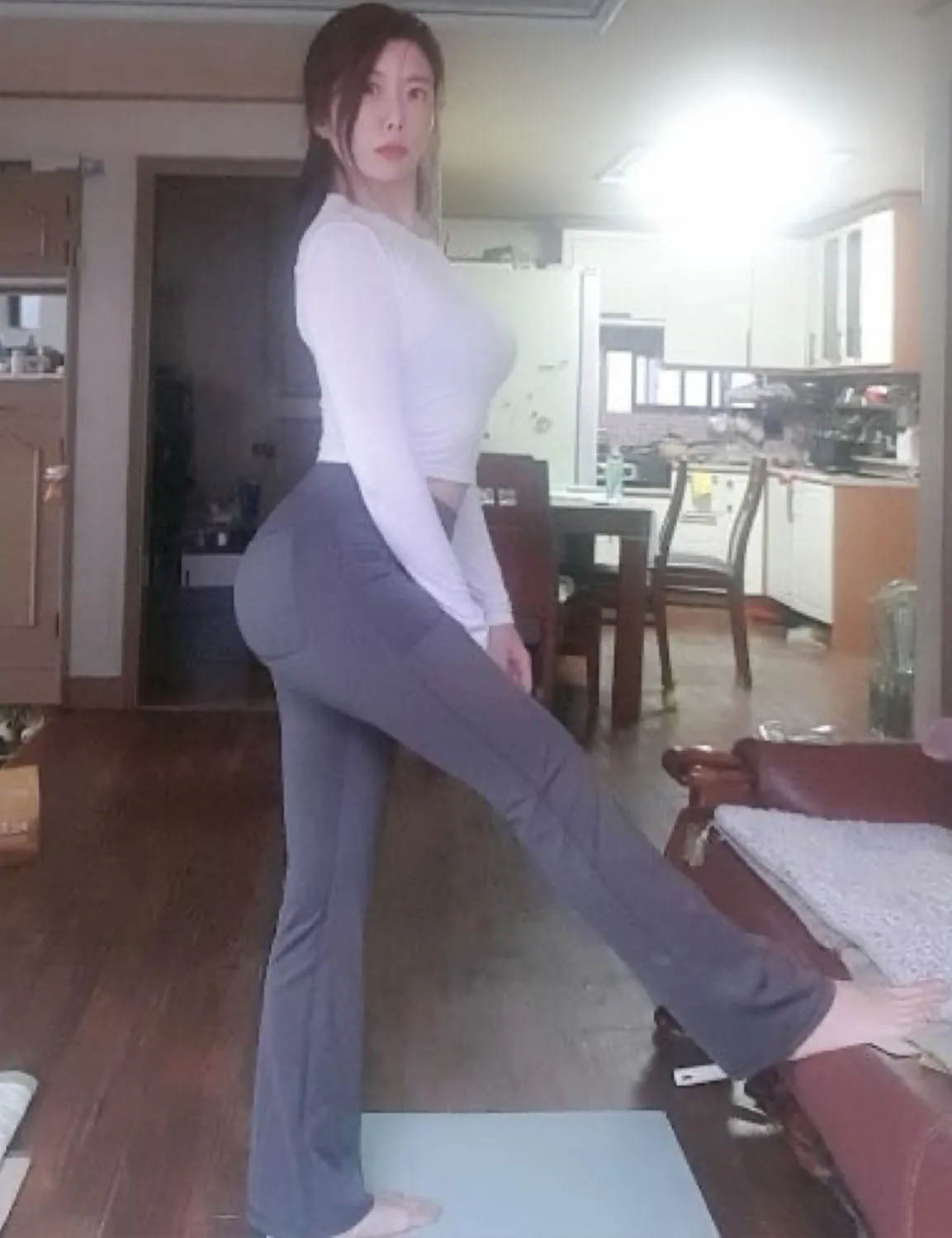29" 31" 33" 35" Bootcut Leggings with Pockets black ins_Plus Size