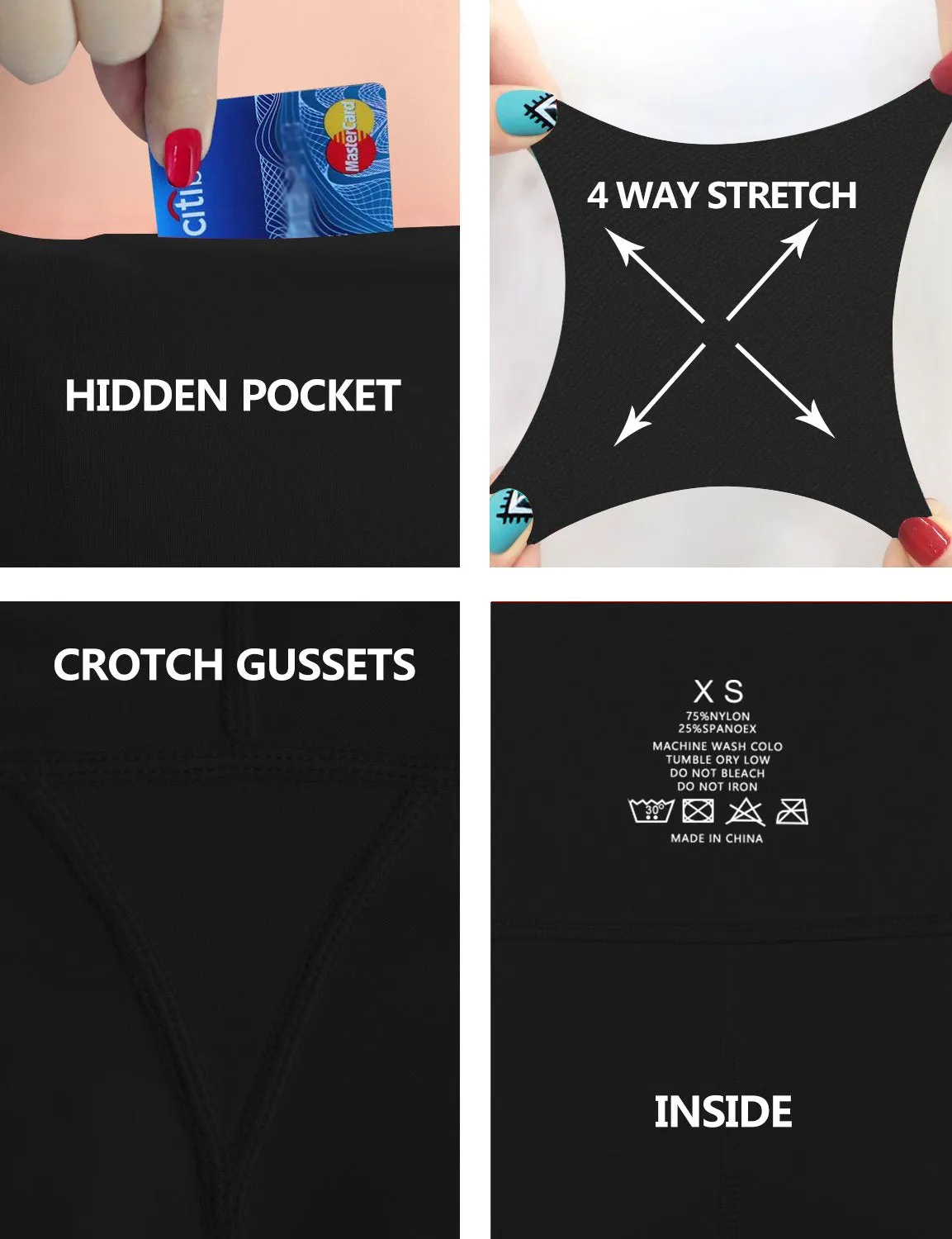 29" 31" 33" 35" Bootcut Leggings with Pockets black ins_yogastudio