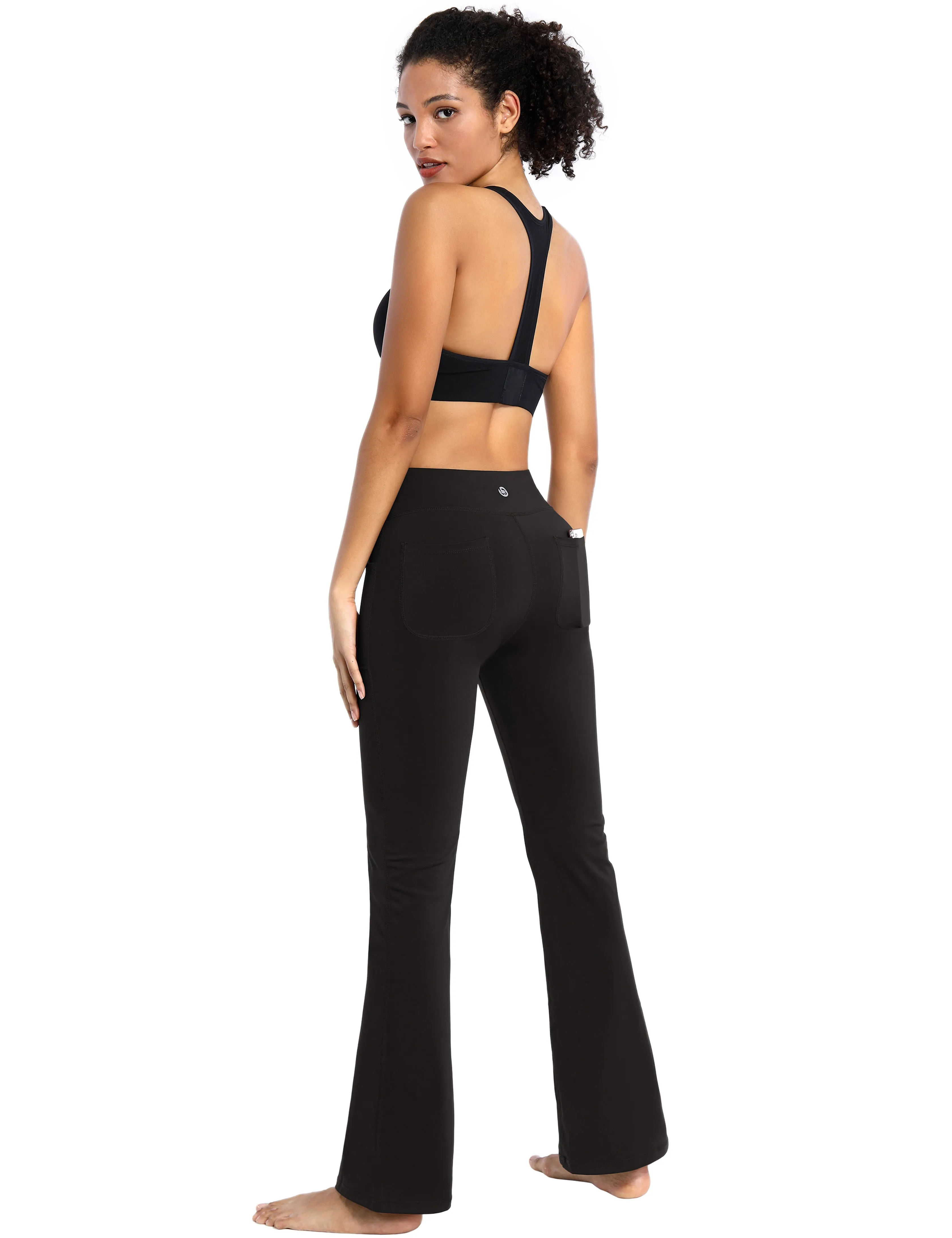 29" 31" 33" 35" Bootcut Leggings with Pockets black ins_yogastudio