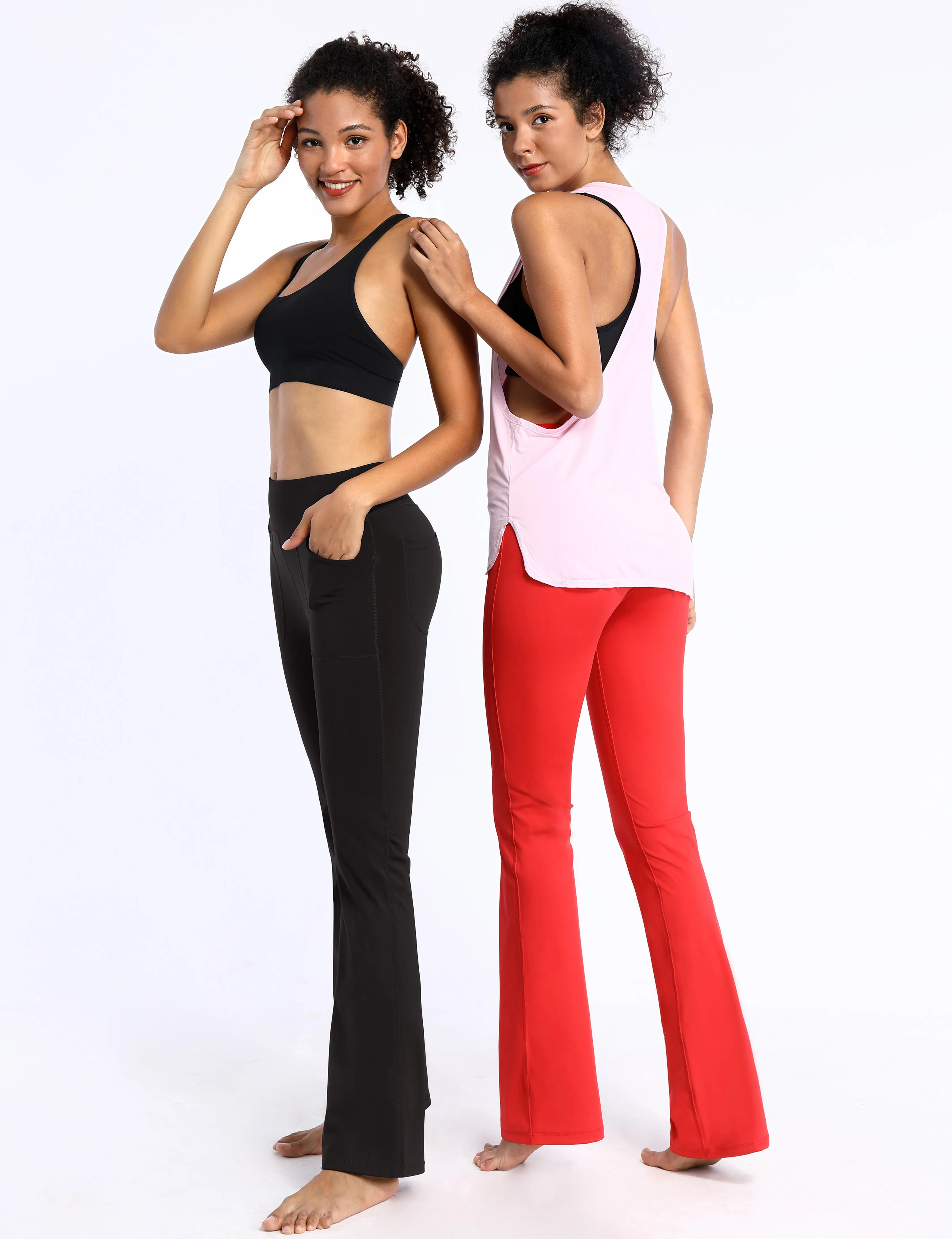 29" 31" 33" 35" Bootcut Leggings with Pockets black ins_yogastudio