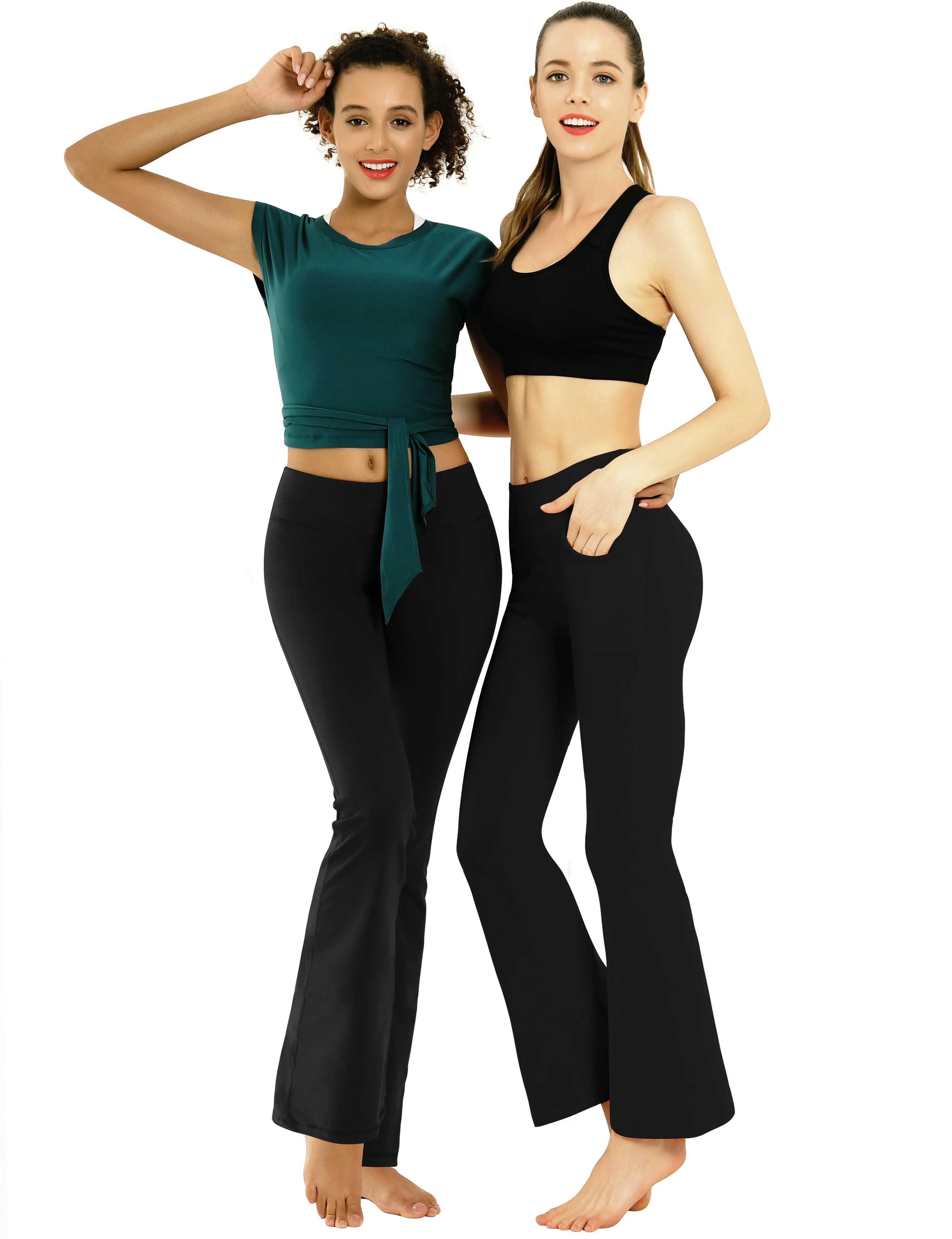 29" 31" 33" 35" Bootcut Leggings with Pockets black ins_yogastudio