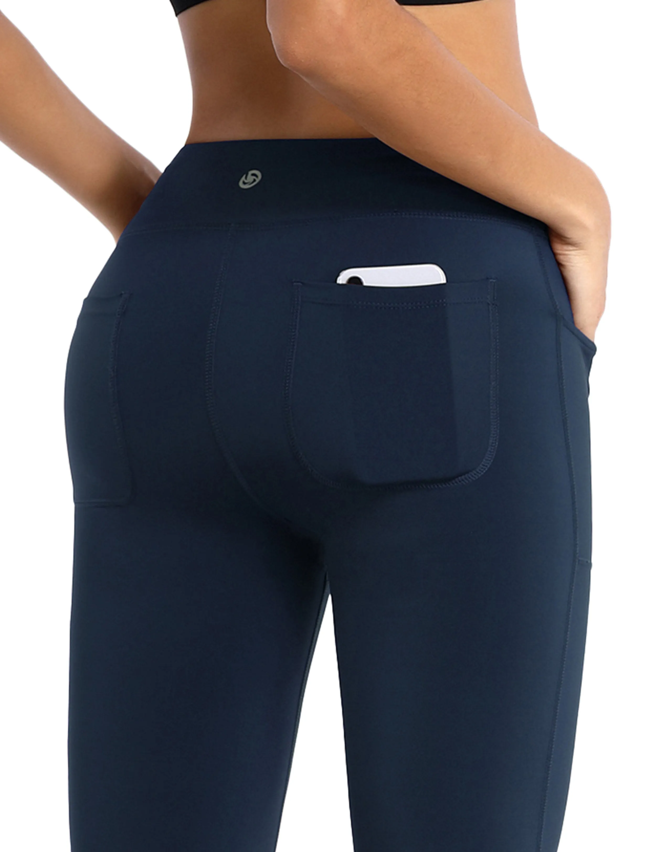 29" 31" 33" 35" Bootcut Leggings with Pockets darknavy_yogastudio