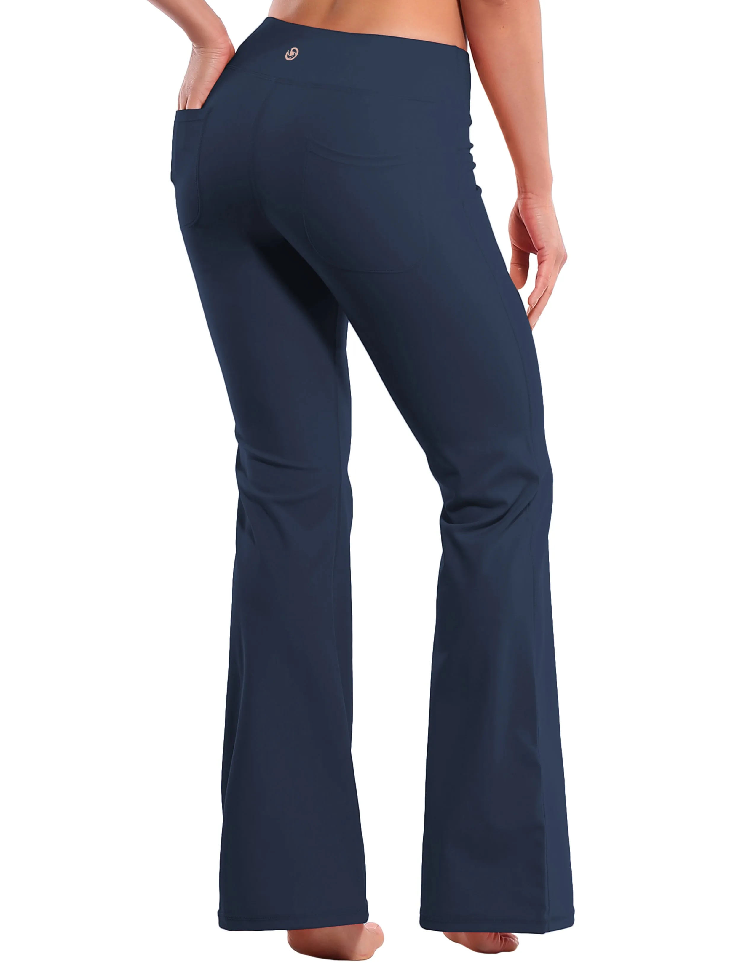 29" 31" 33" 35" Bootcut Leggings with Pockets darknavy_yogastudio