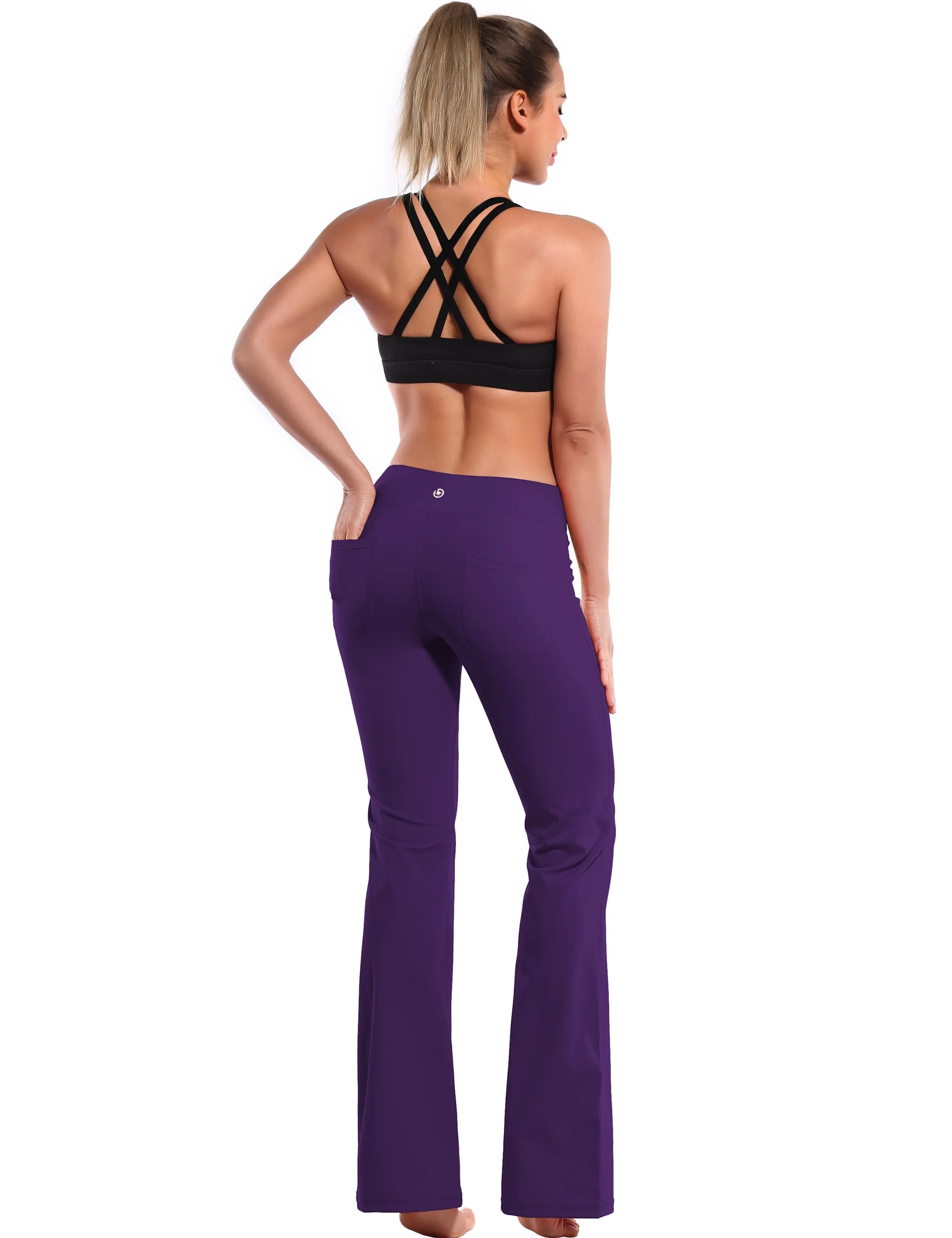 29" 31" 33" 35" Bootcut Leggings with Pockets eggplantpurple ins_Golf