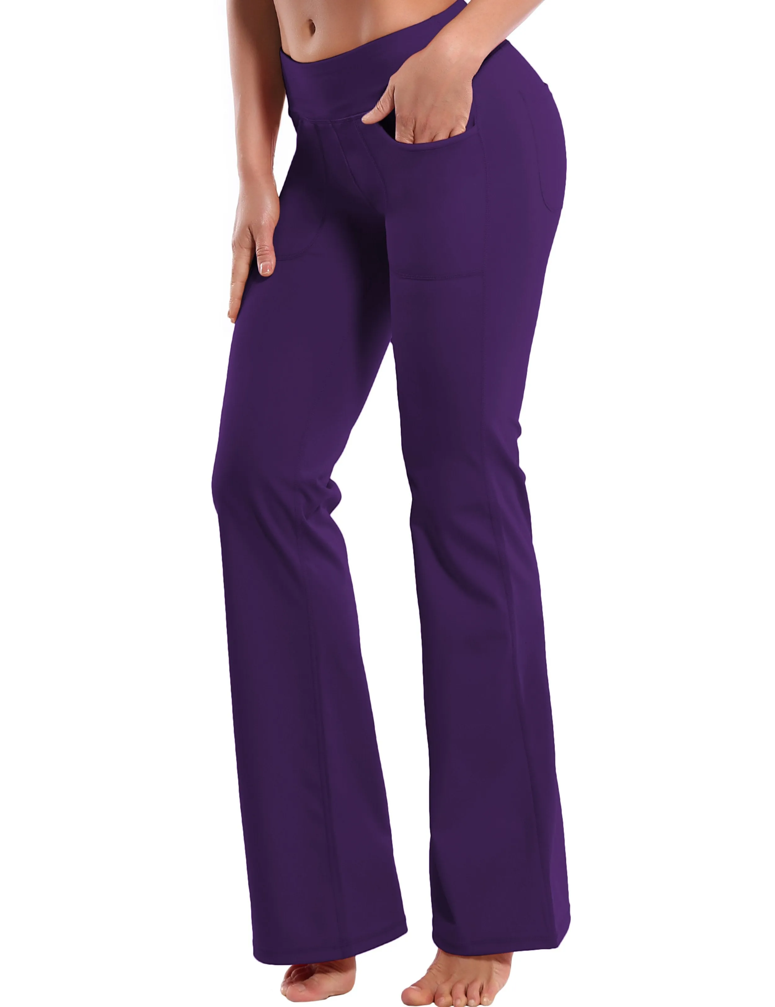 29" 31" 33" 35" Bootcut Leggings with Pockets eggplantpurple ins_yogastudio