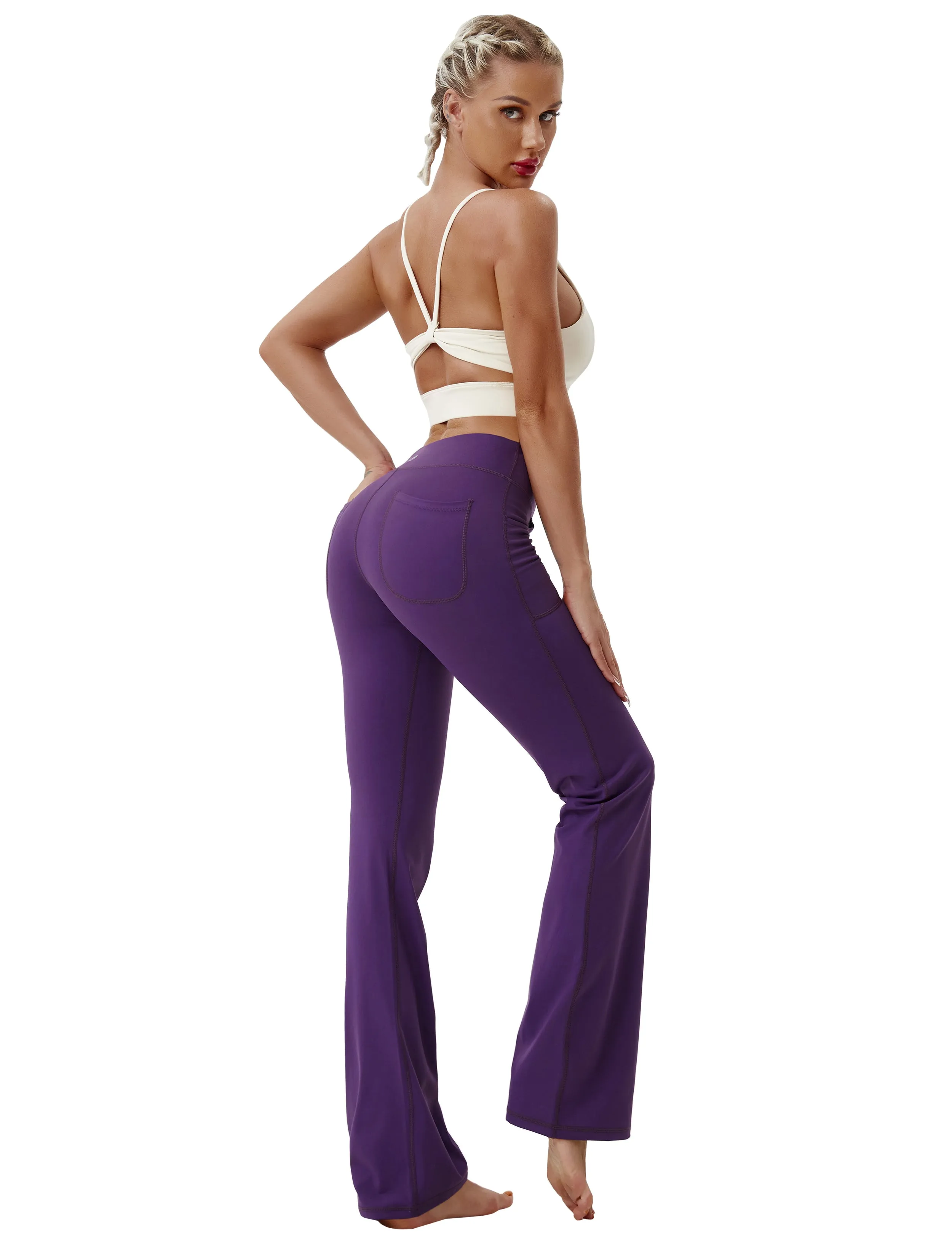 29" 31" 33" 35" Bootcut Leggings with Pockets eggplantpurple_Golf