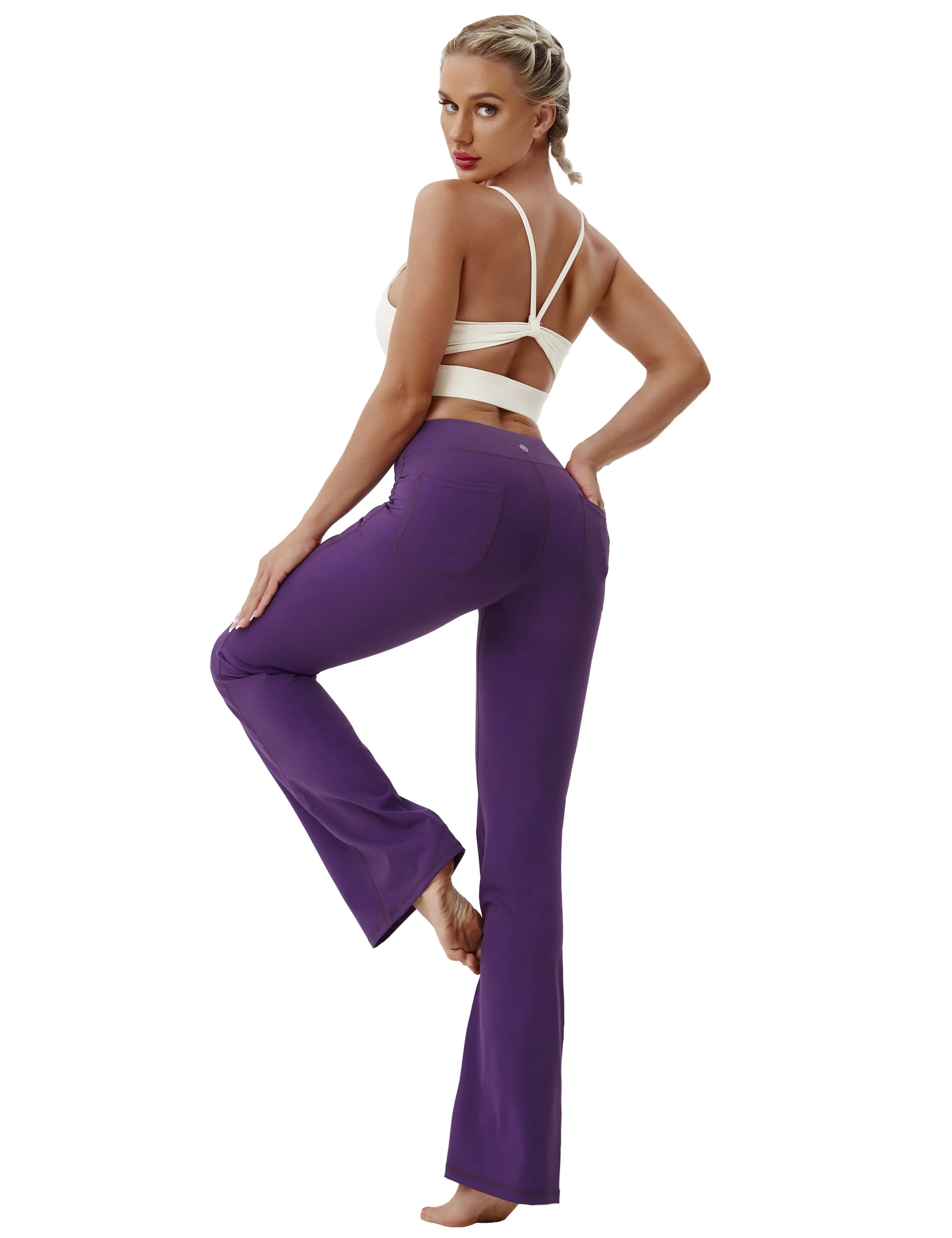 29" 31" 33" 35" Bootcut Leggings with Pockets eggplantpurple_Golf