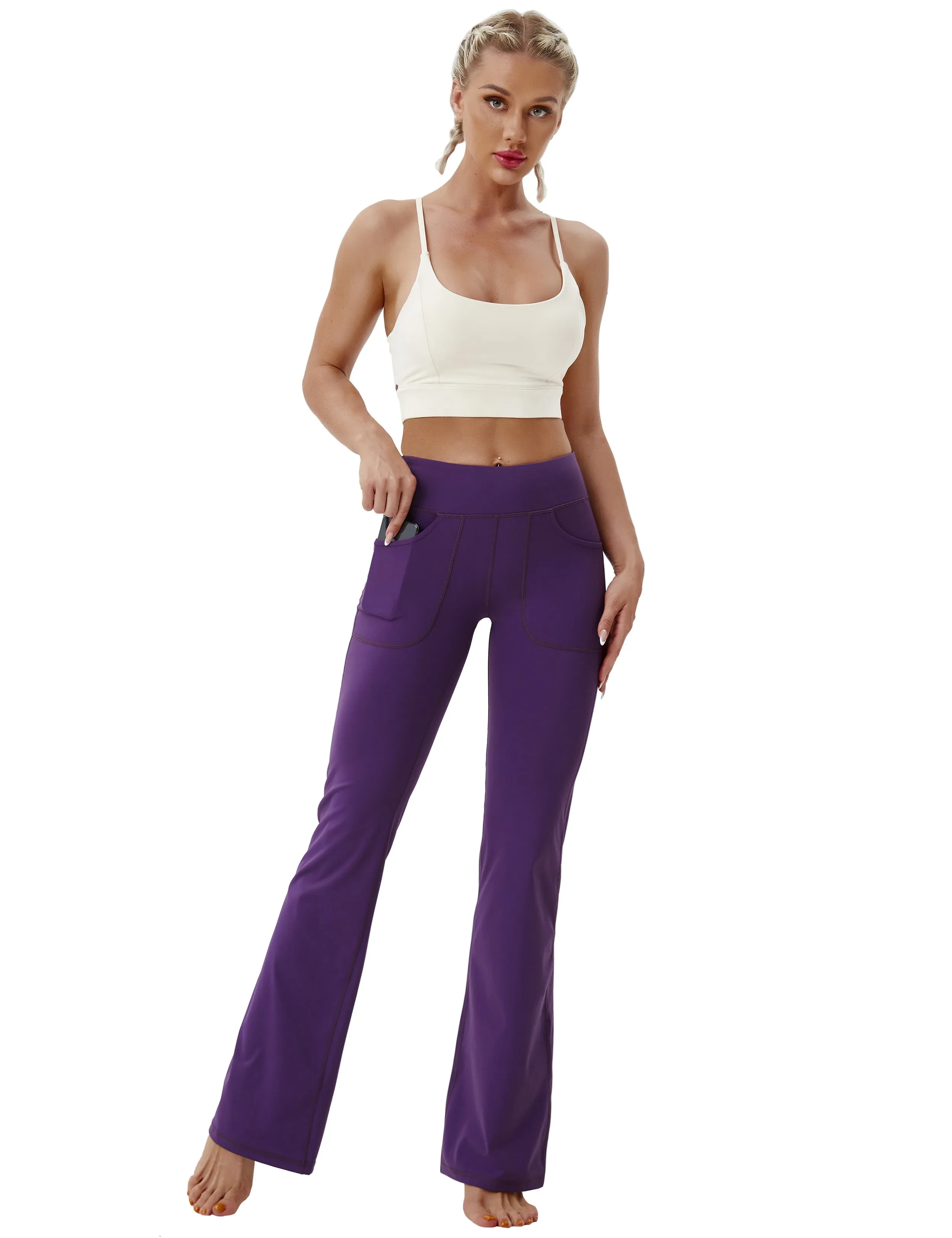 29" 31" 33" 35" Bootcut Leggings with Pockets eggplantpurple_Golf