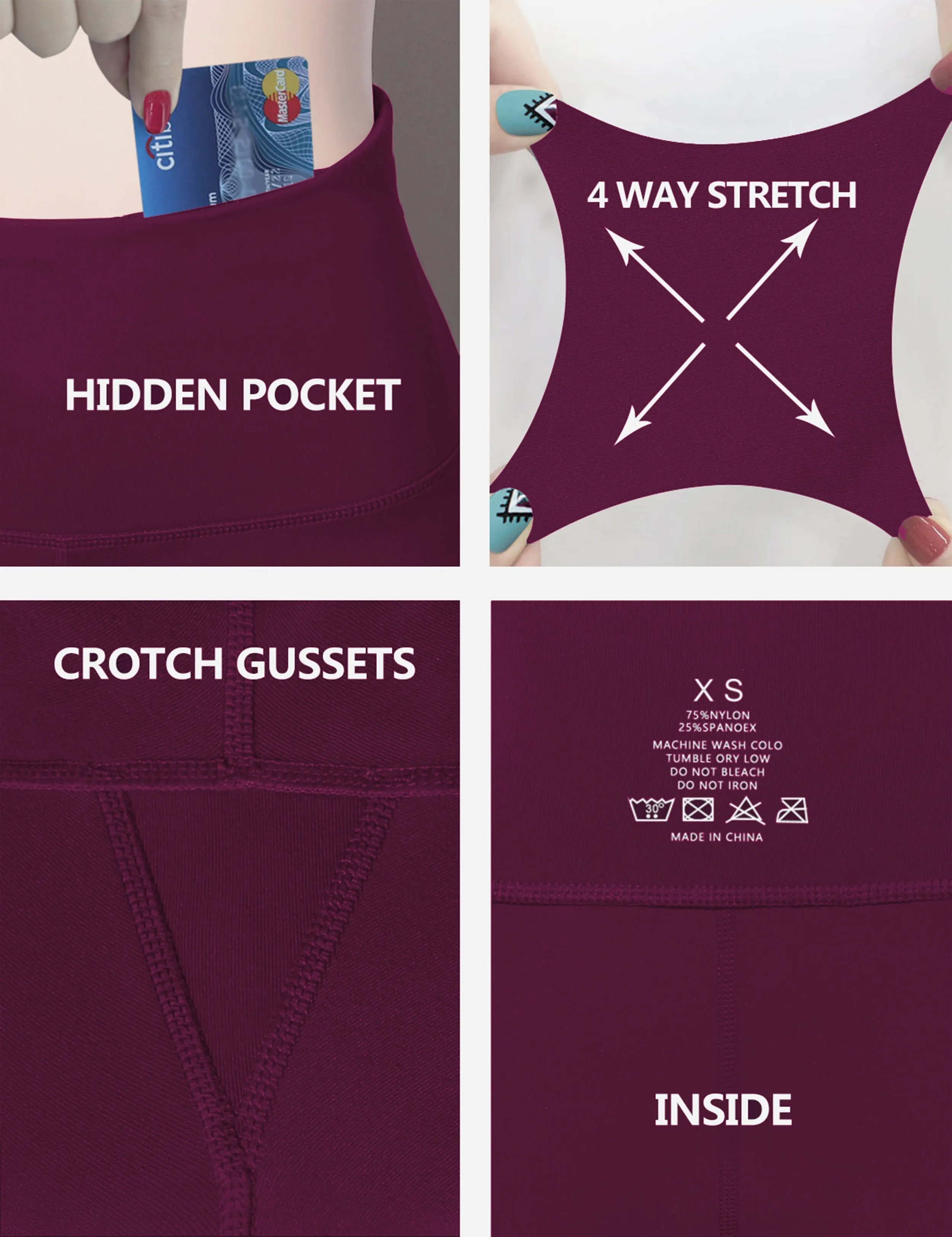 29" 31" 33" 35" Bootcut Leggings with Pockets grapevine_Jogging