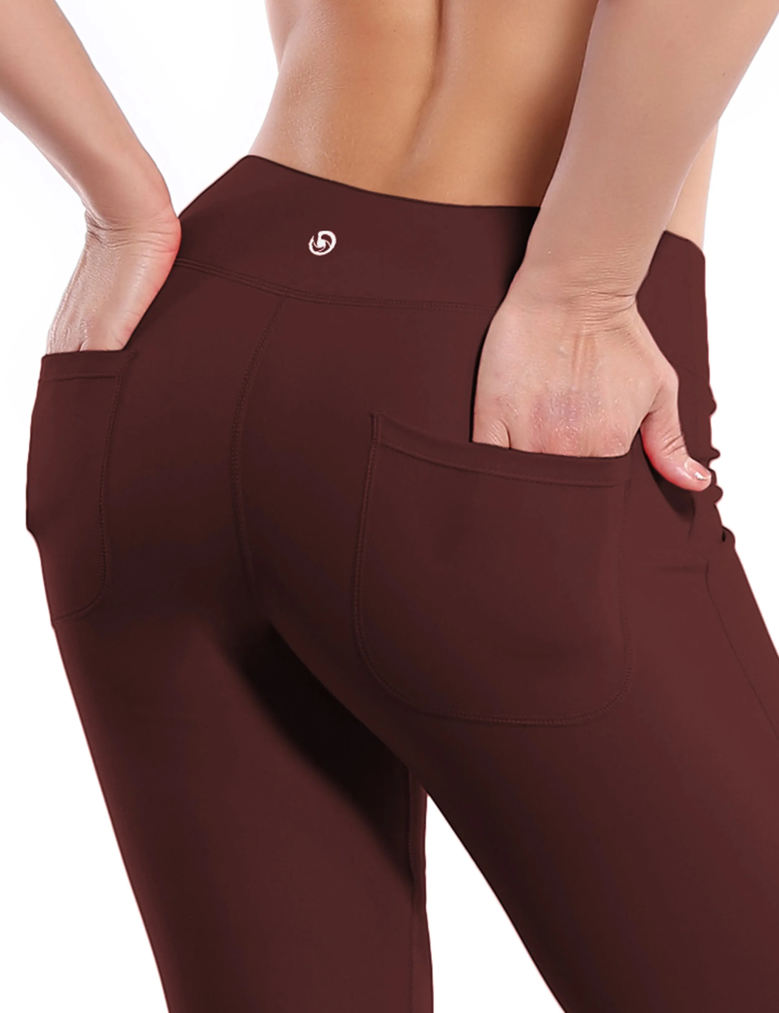 29" 31" 33" 35" Bootcut Leggings with Pockets mahoganymaroon ins_Plus Size