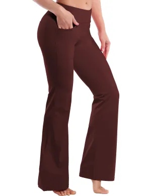 29" 31" 33" 35" Bootcut Leggings with Pockets mahoganymaroon_Gym