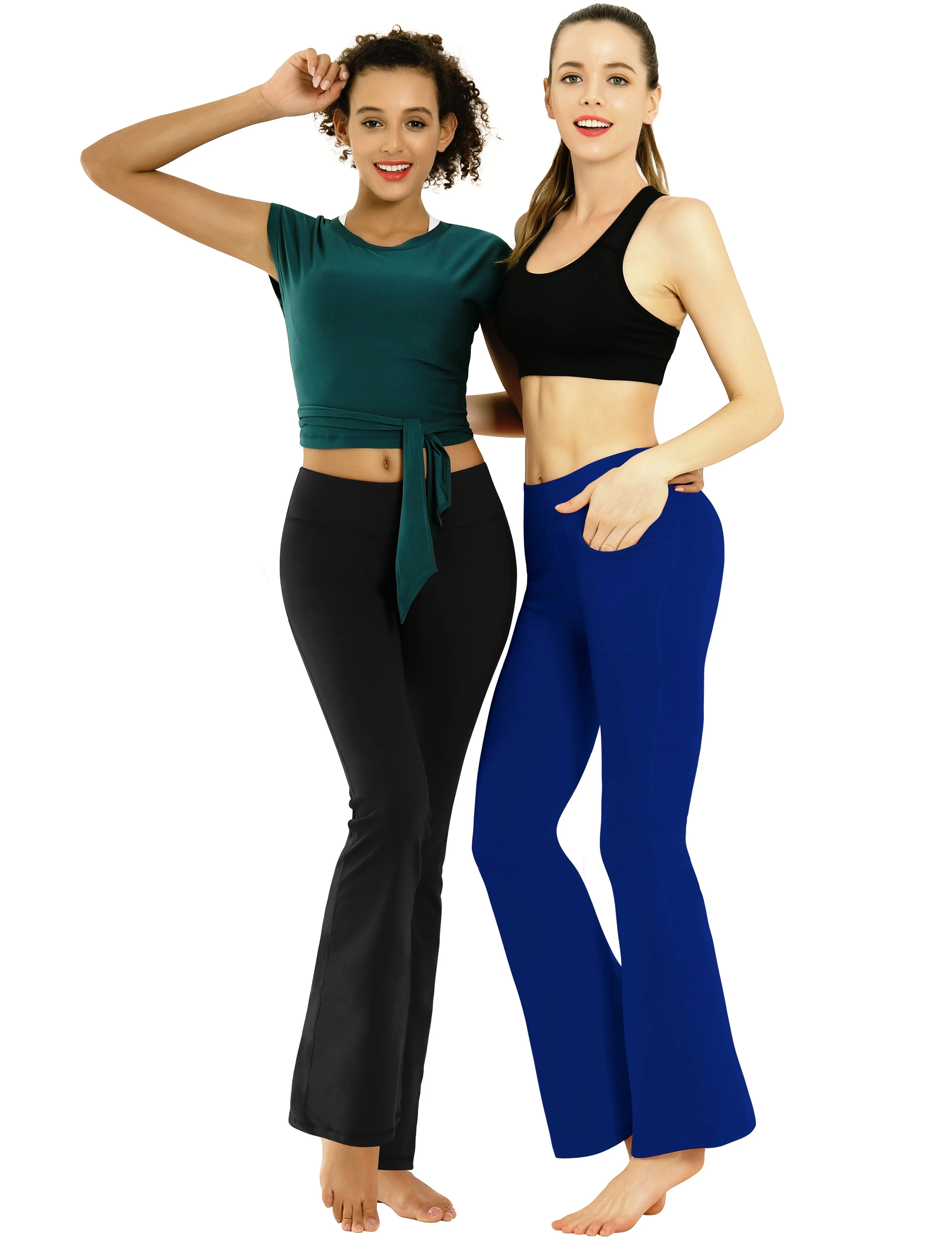 29" 31" 33" 35" Bootcut Leggings with Pockets navy_Tall Size