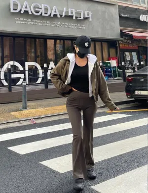 29" 31" 33" 35" Bootcut Leggings with Pockets olivegray ins_Tall Size