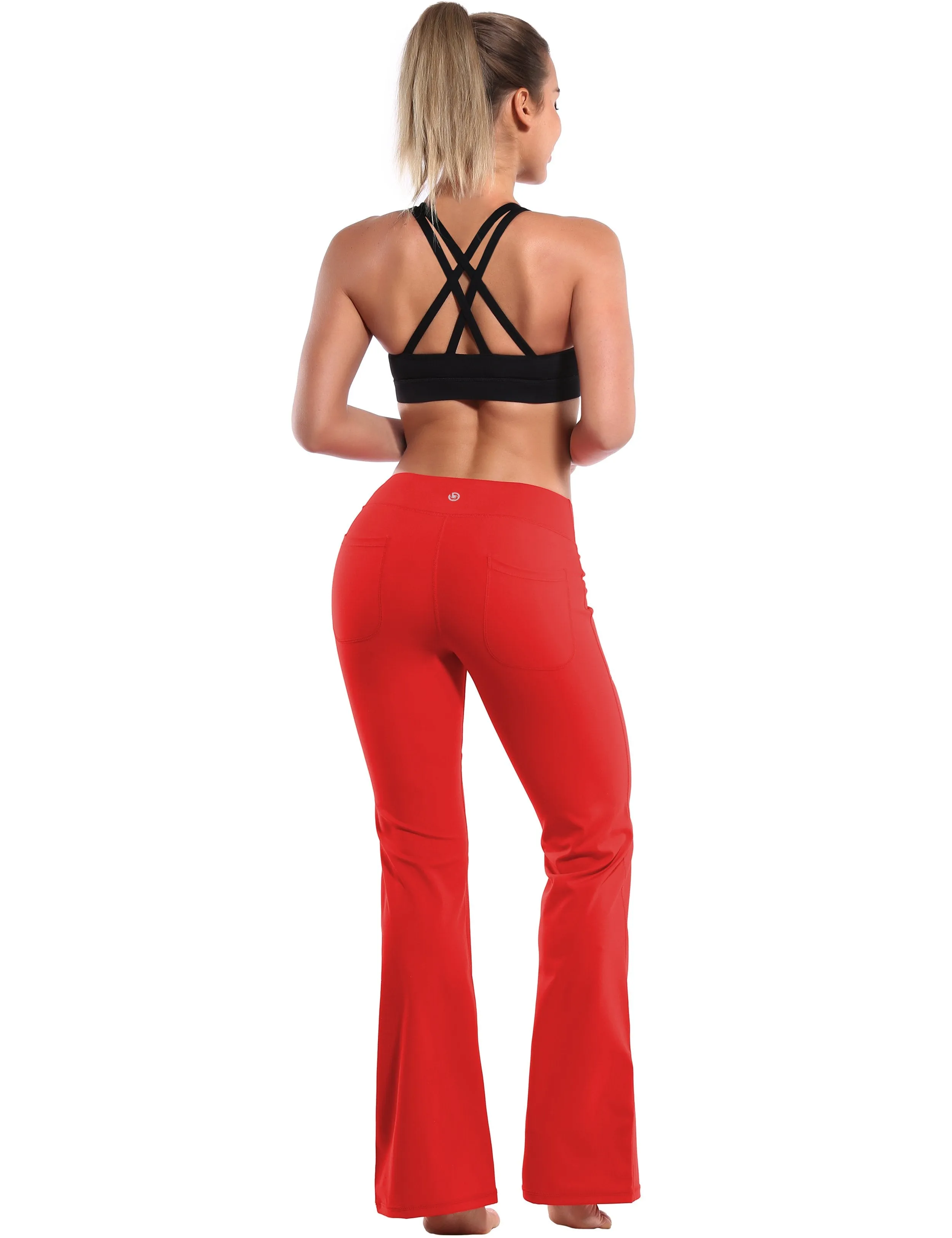 29" 31" 33" 35" Bootcut Leggings with Pockets scarlet ins_Tall Size