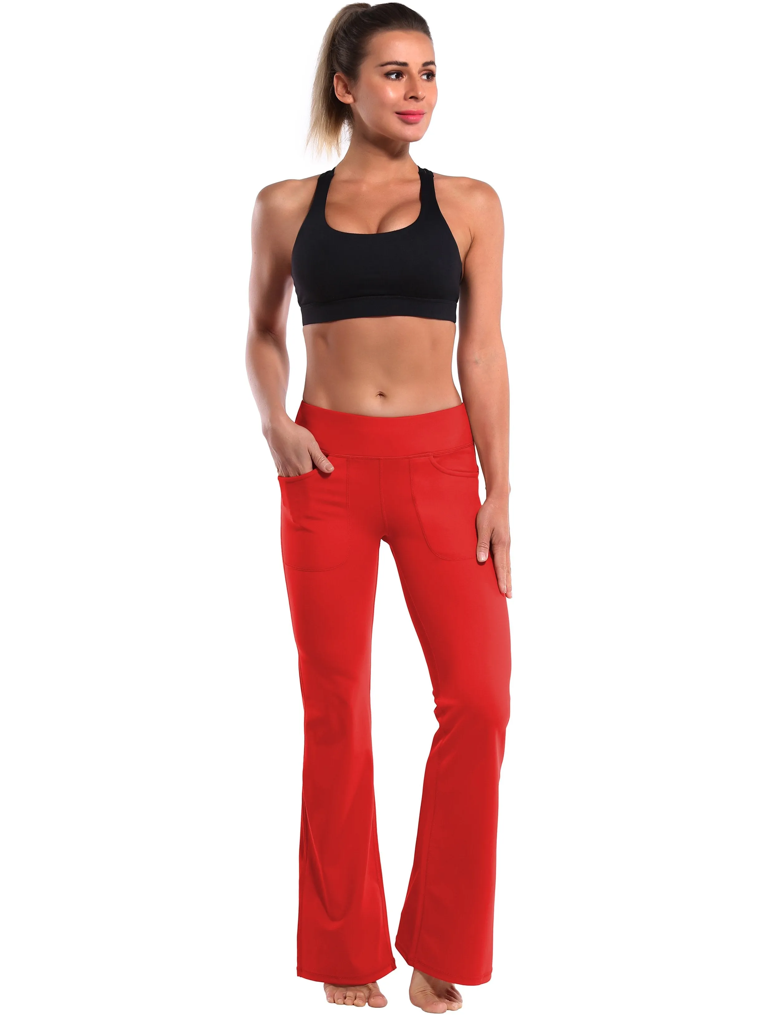 29" 31" 33" 35" Bootcut Leggings with Pockets scarlet ins_Tall Size