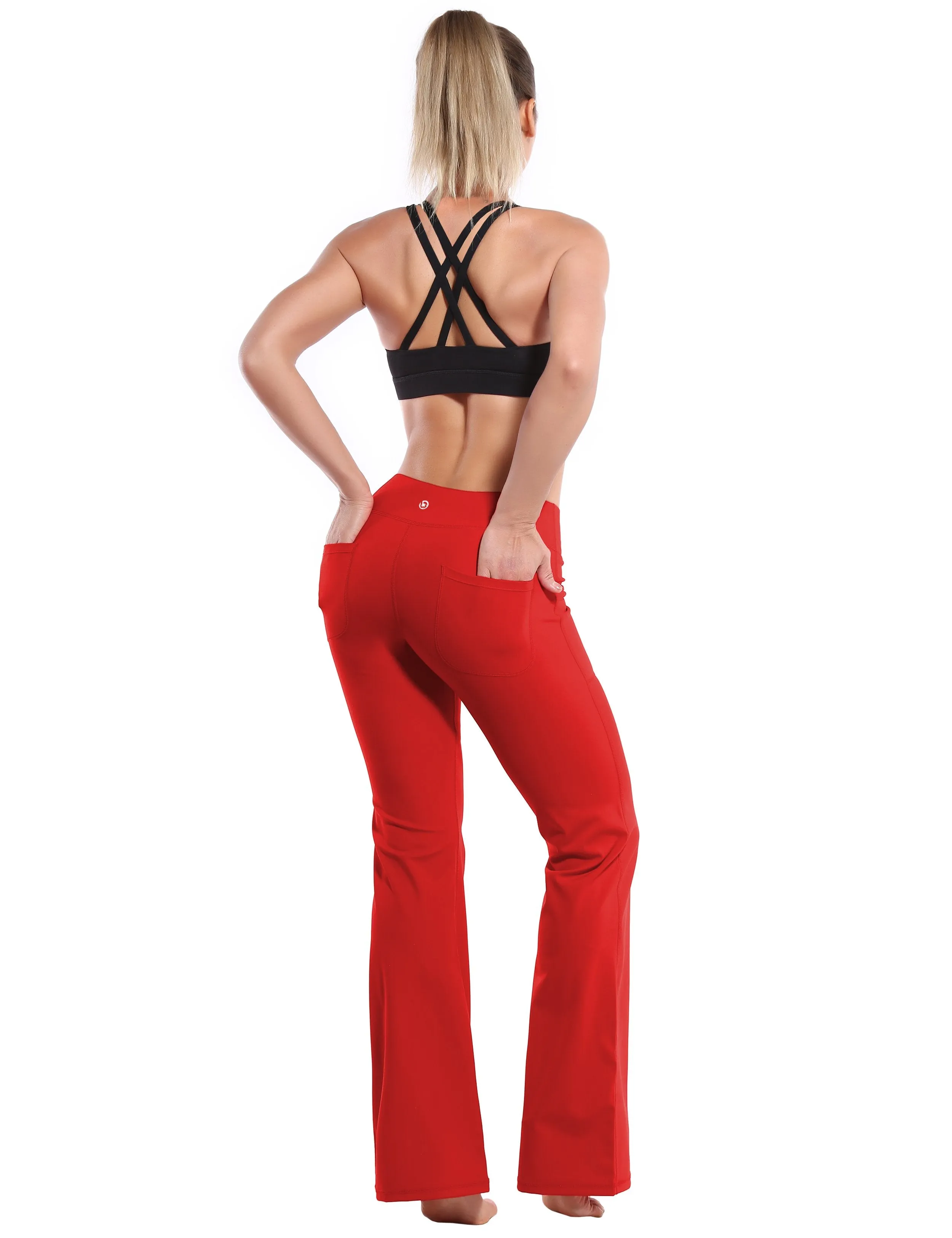 29" 31" 33" 35" Bootcut Leggings with Pockets scarlet ins_Tall Size