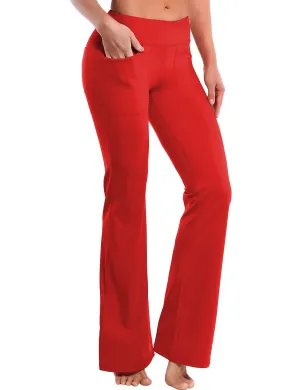 29" 31" 33" 35" Bootcut Leggings with Pockets scarlet_Jogging