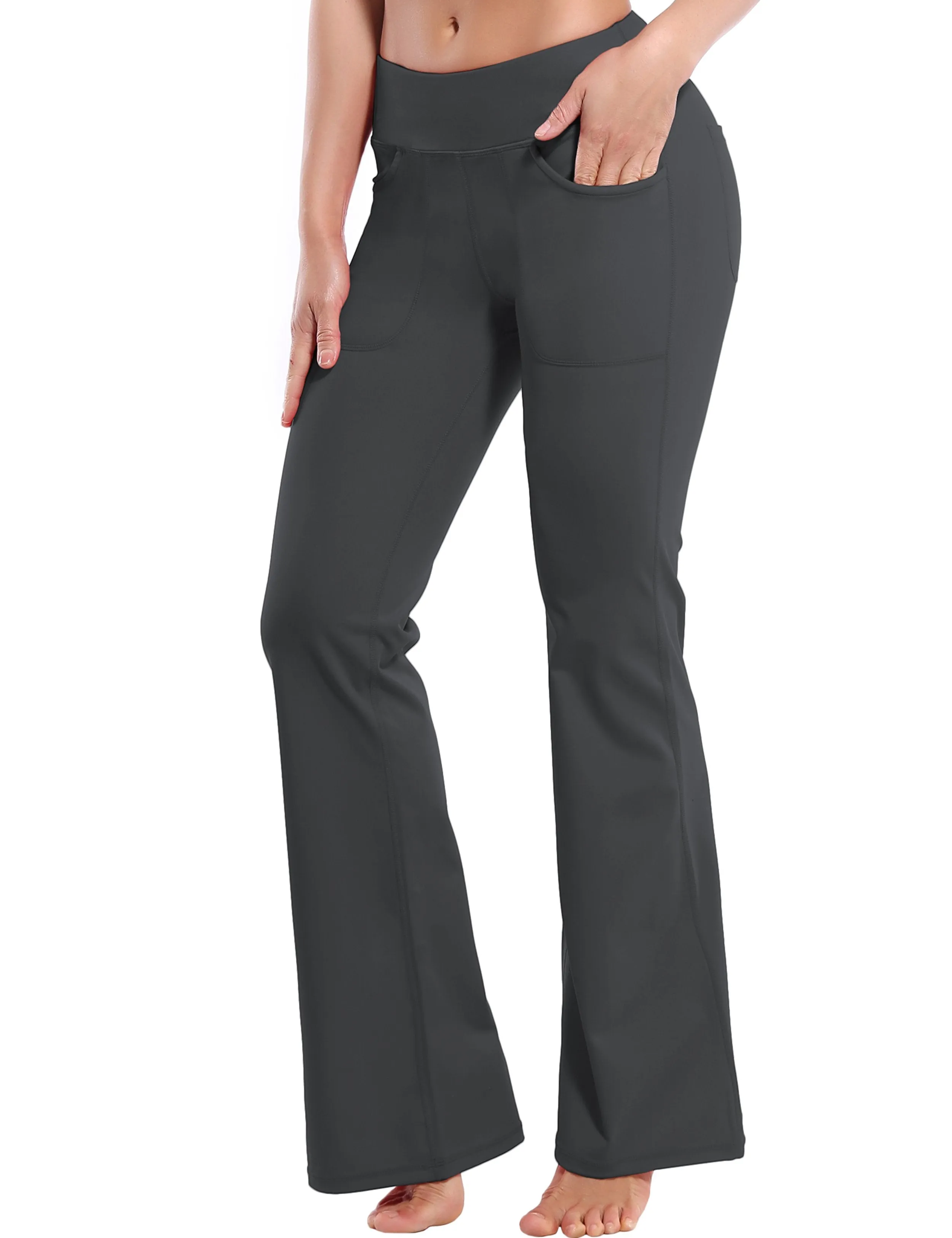 29" 31" 33" 35" Bootcut Leggings with Pockets shadowcharcoal ins_Tall Size