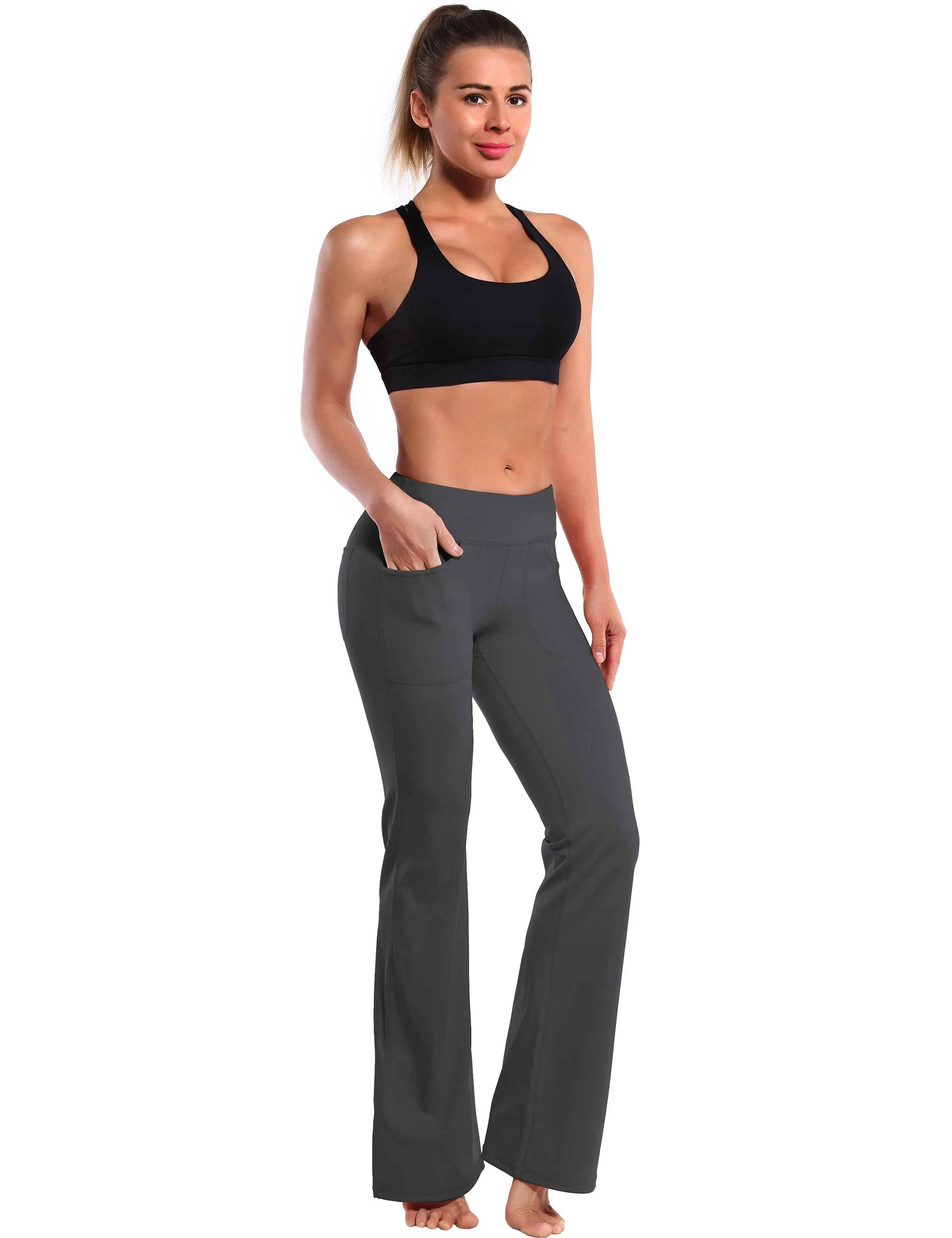 29" 31" 33" 35" Bootcut Leggings with Pockets shadowcharcoal ins_Tall Size