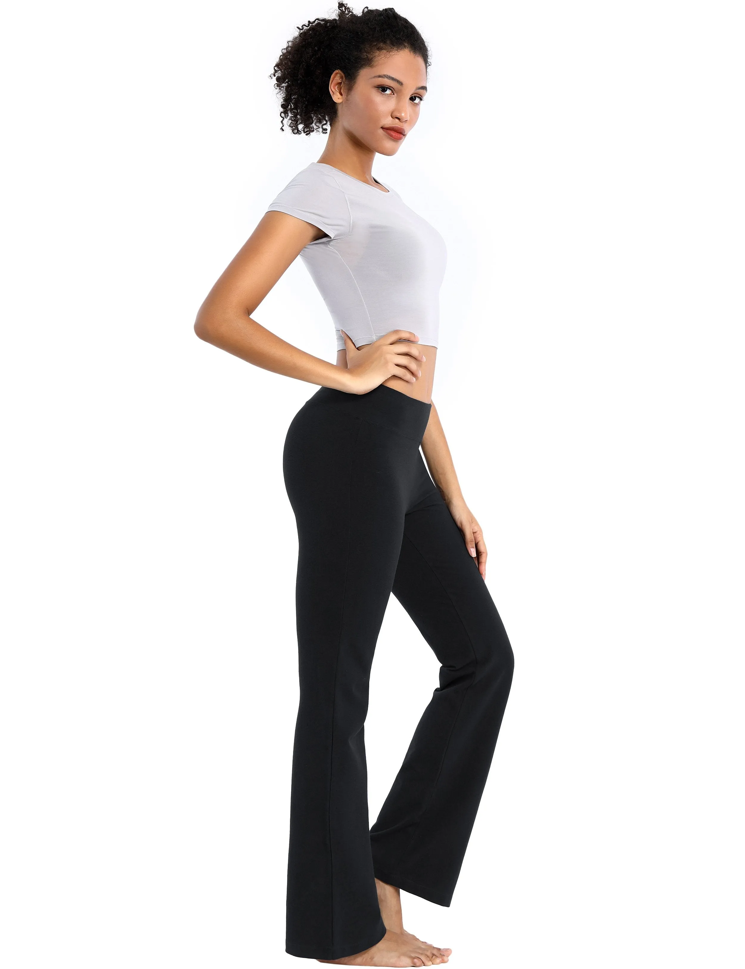29" 31" 33" 35" Cotton Bootcut Leggings black ins_Gym