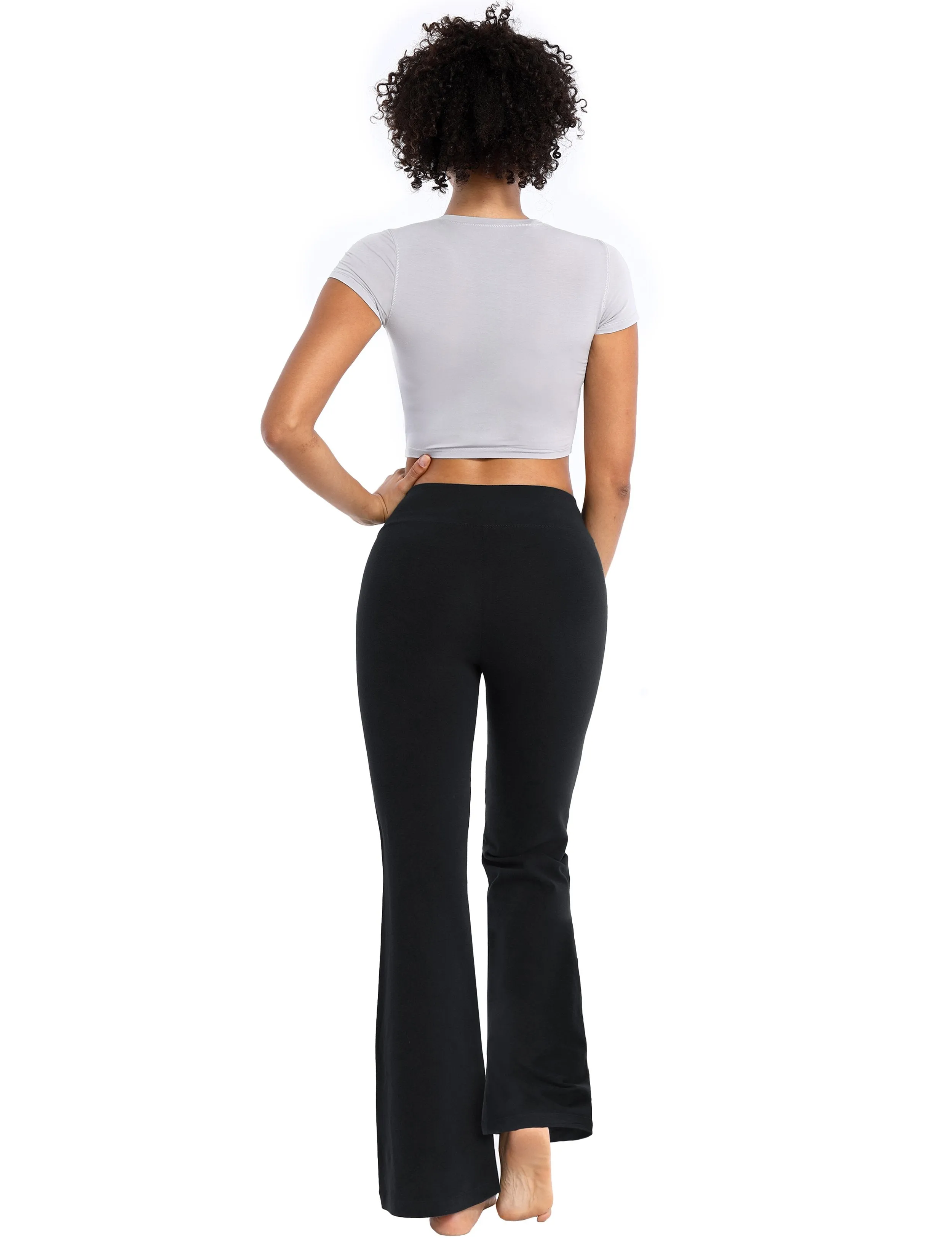 29" 31" 33" 35" Cotton Bootcut Leggings black ins_Gym