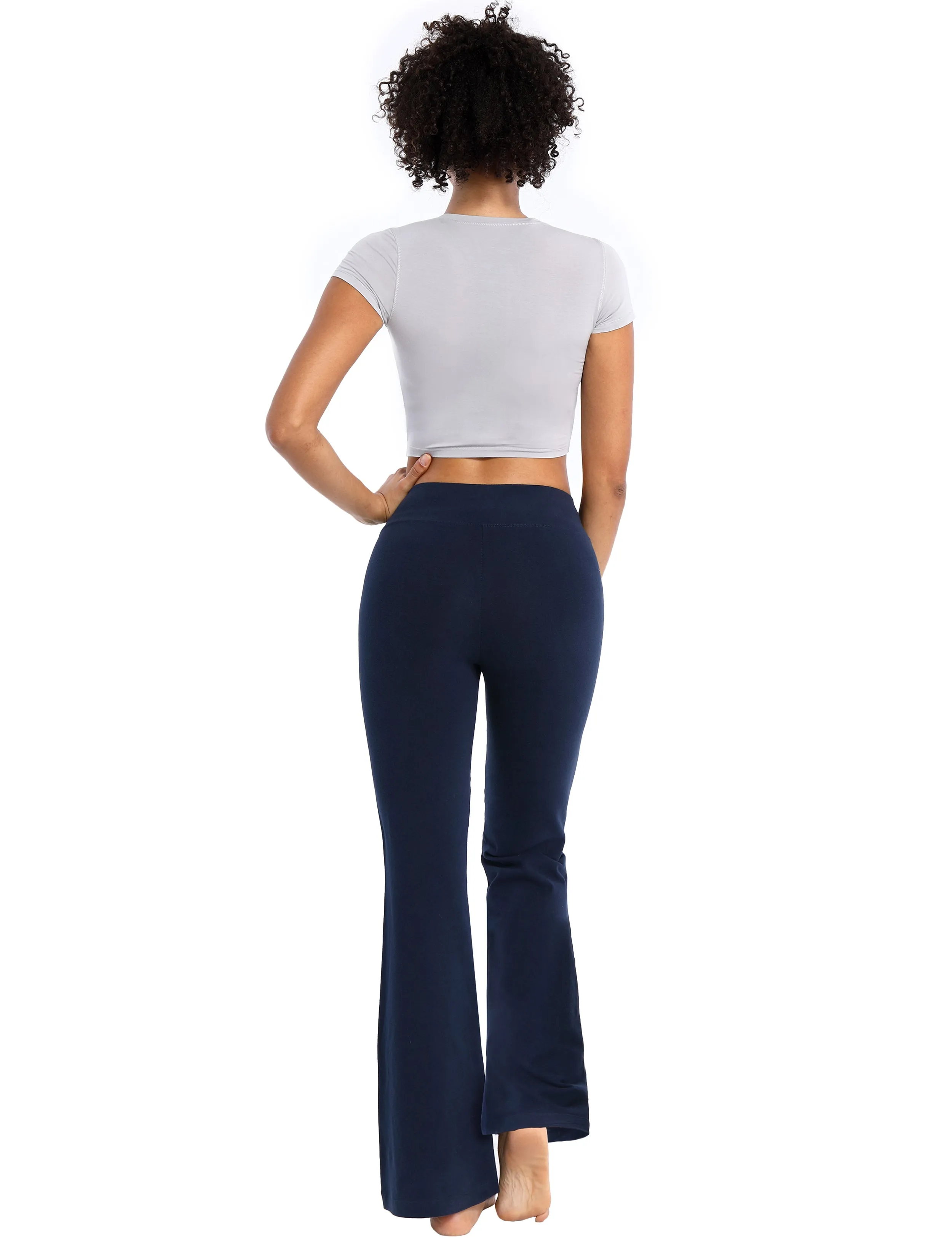 29" 31" 33" 35" Cotton Bootcut Leggings darknavy ins_Jogging