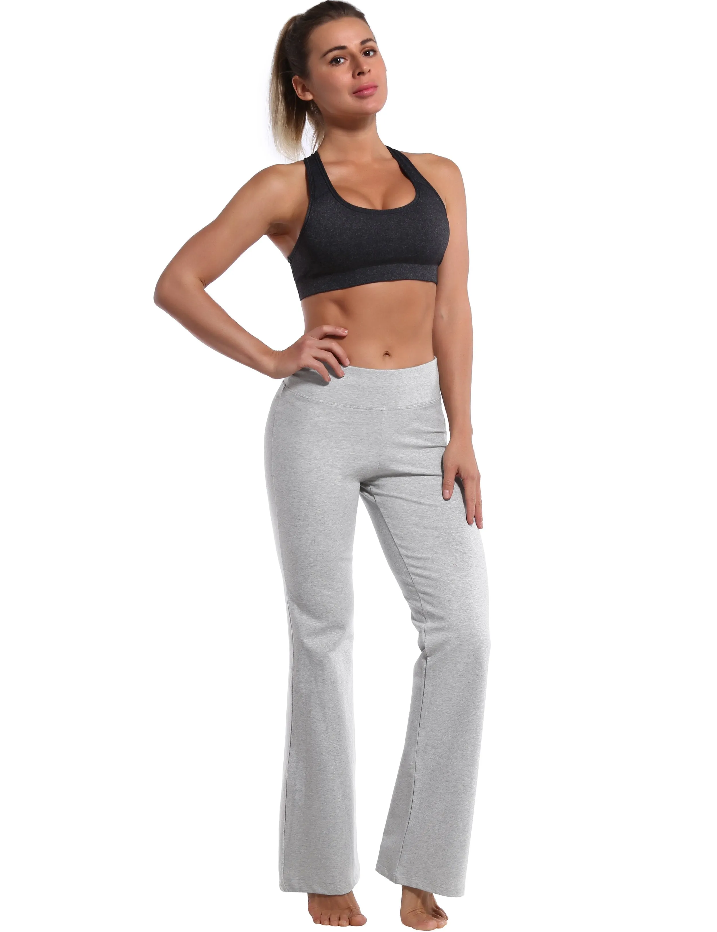 29" 31" 33" 35" Cotton Bootcut Leggings heathergray ins_Tall Size
