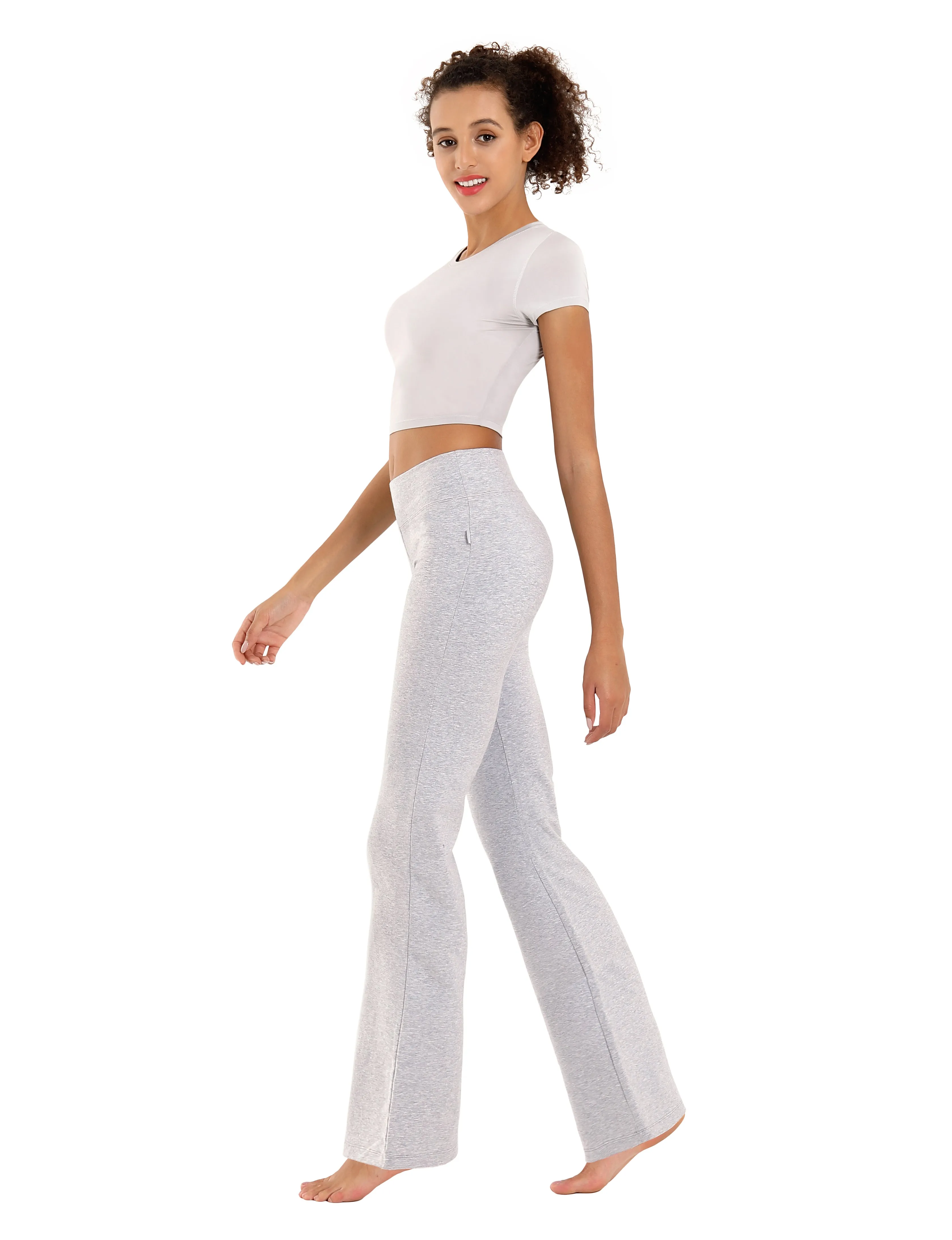 29" 31" 33" 35" Cotton Bootcut Leggings heathergray_Gym