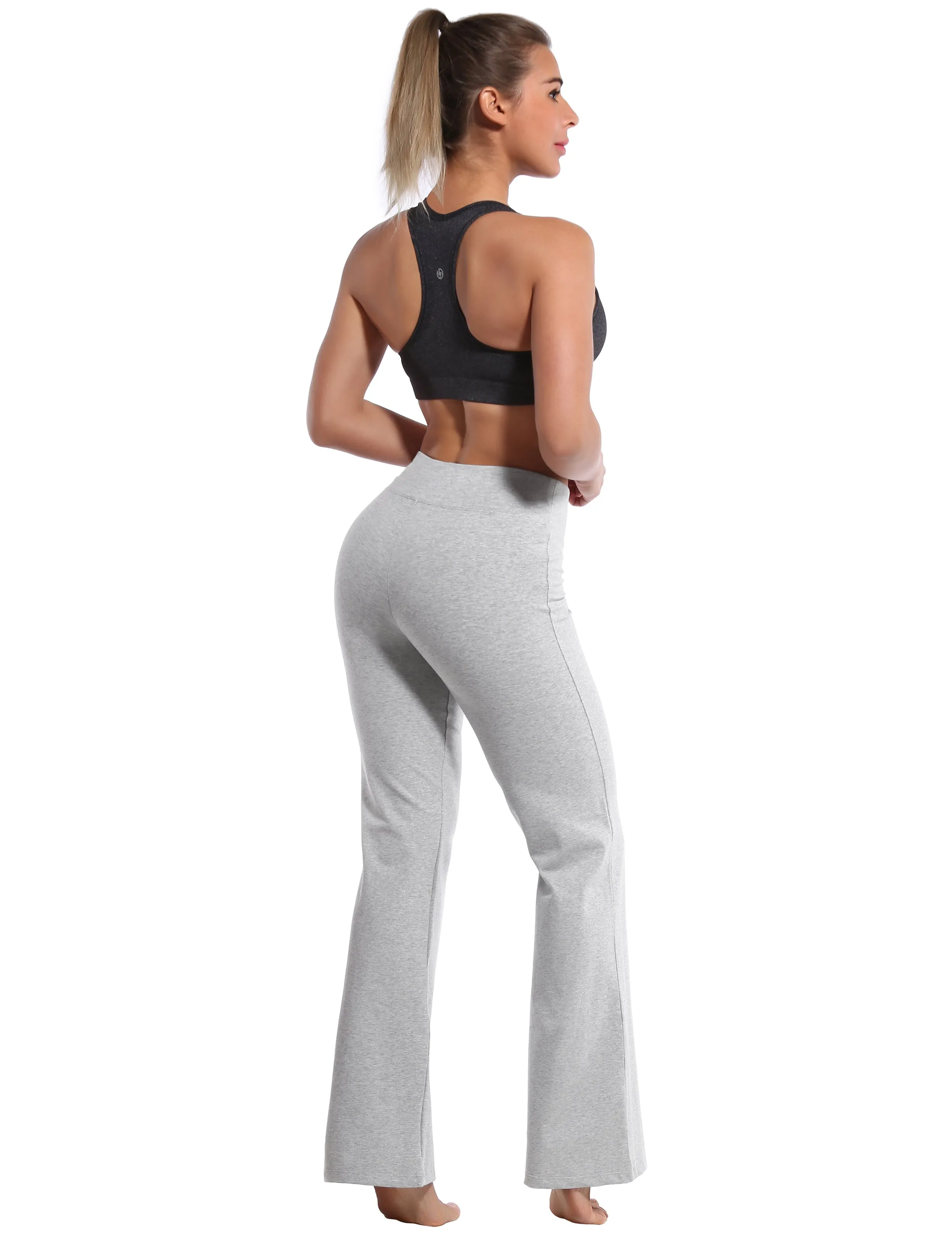 29" 31" 33" 35" Cotton Bootcut Leggings heathergray_Gym