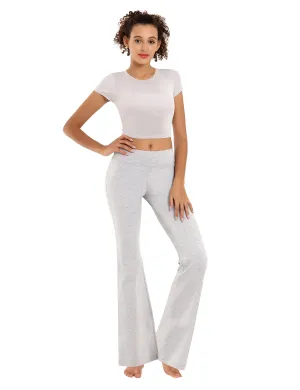 29" 31" 33" 35" Cotton Bootcut Leggings heathergray_yogastudio