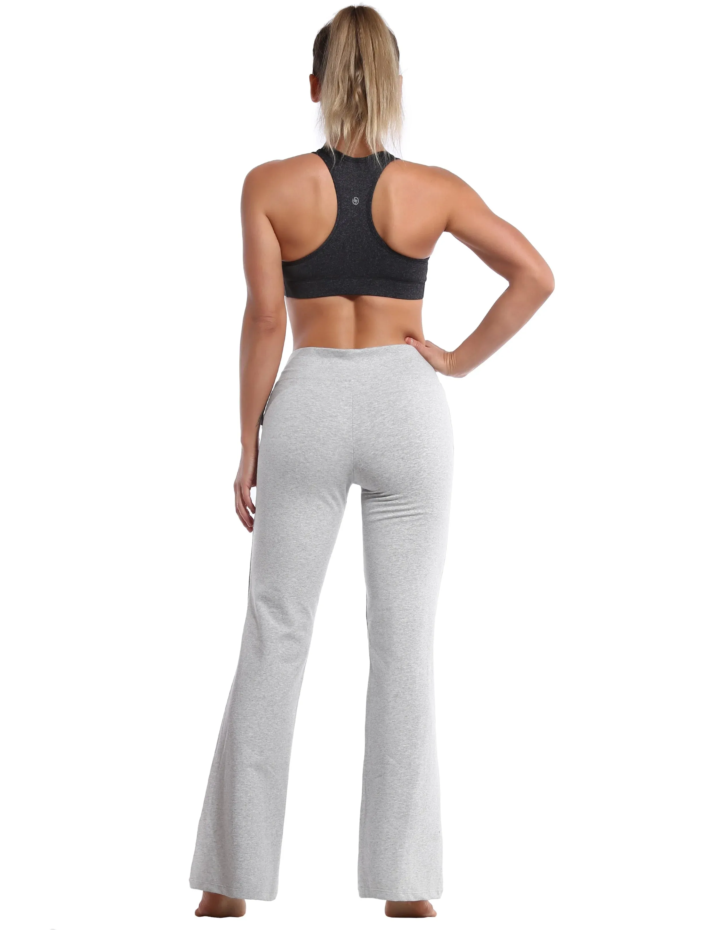 29" 31" 33" 35" Cotton Bootcut Leggings heathergray_yogastudio