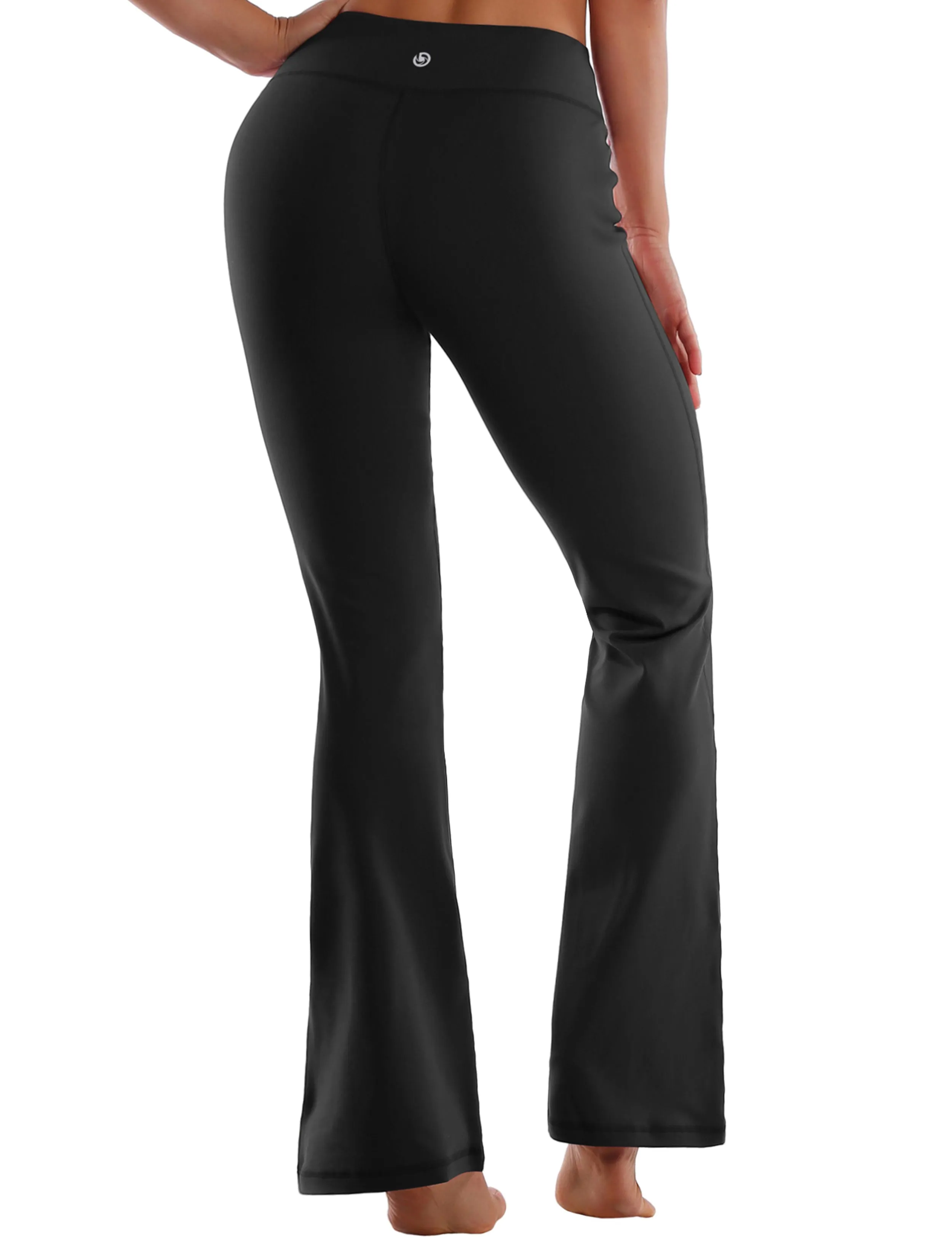 29" 31" 33" 35" Cotton Nylon Bootcut Leggings Black_Gym