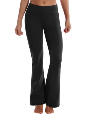 29" 31" 33" 35" Cotton Nylon Bootcut Leggings Black_Pilates