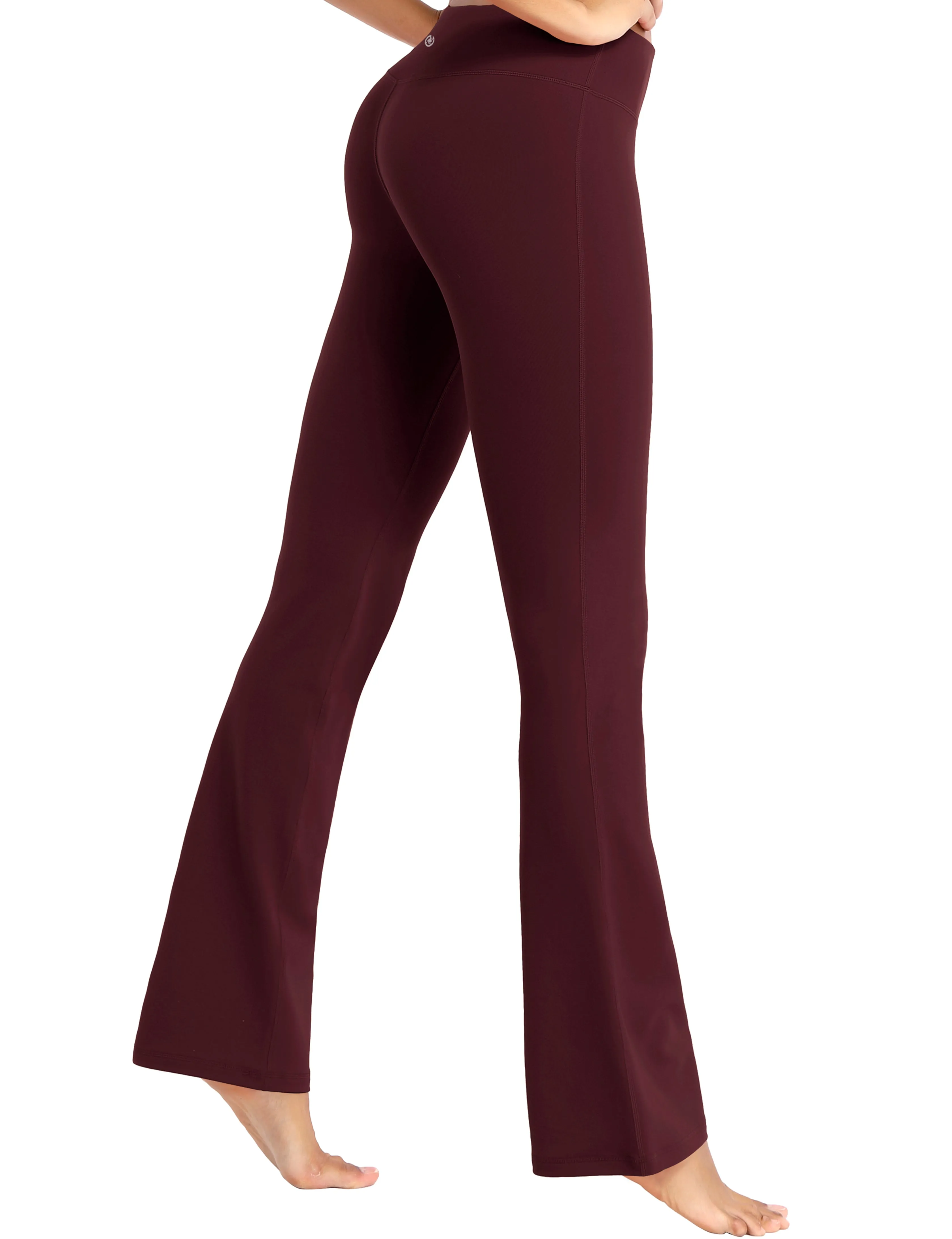 29" 31" 33" 35" Cotton Nylon Bootcut Leggings cherryred_Plus Size